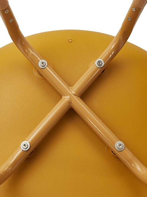 Set 4 Chaises coque claires, pieds bois JAUNE CMP-HD7610 UN1