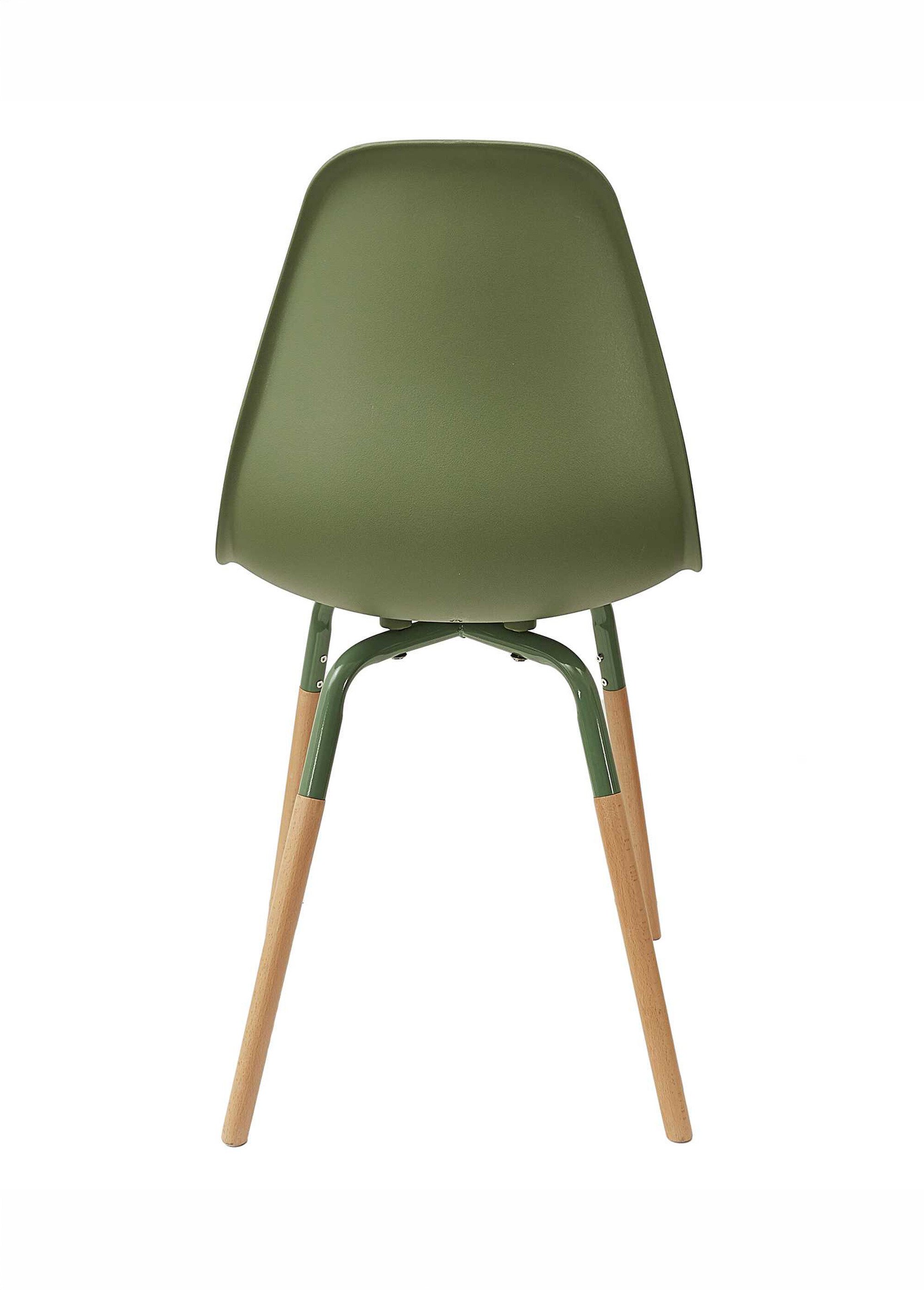 Set 4 Chaises coque claires, pieds bois VERT CMP-HD7610 DO1