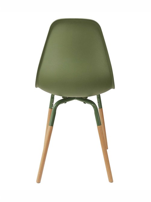 Set 4 Chaises coque claires, pieds bois VERT CMP-HD7610 DO1