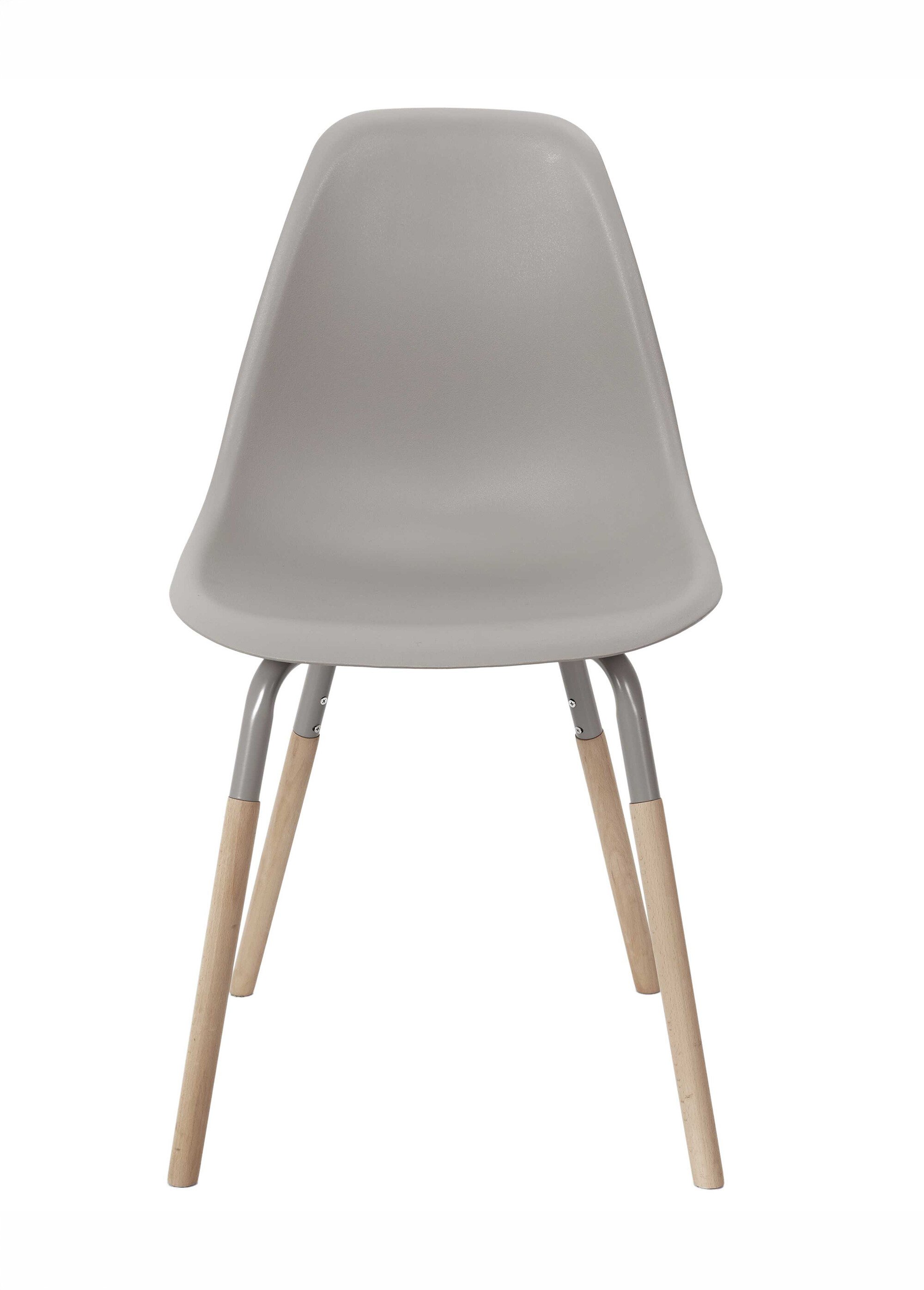 Set 4 Chaises coque claires, pieds bois