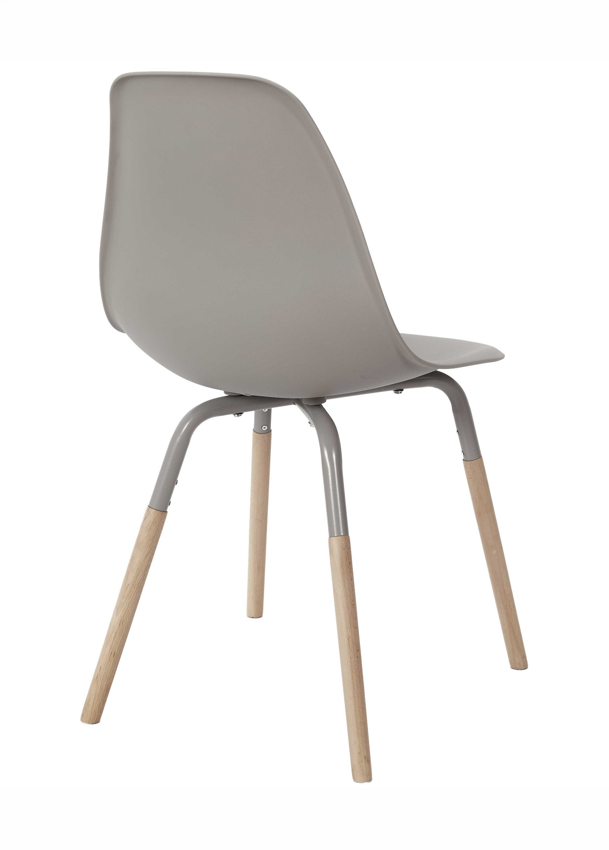 Set 4 Chaises coque claires, pieds bois