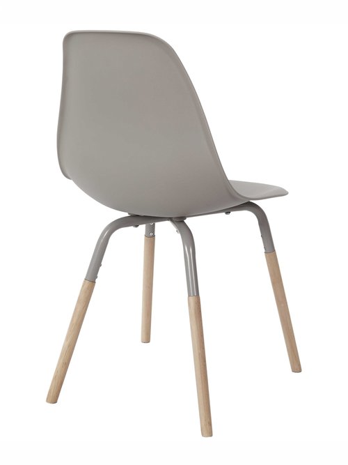 Set 4 Chaises coque claires, pieds bois MARRON CMP-HD7610 DO1