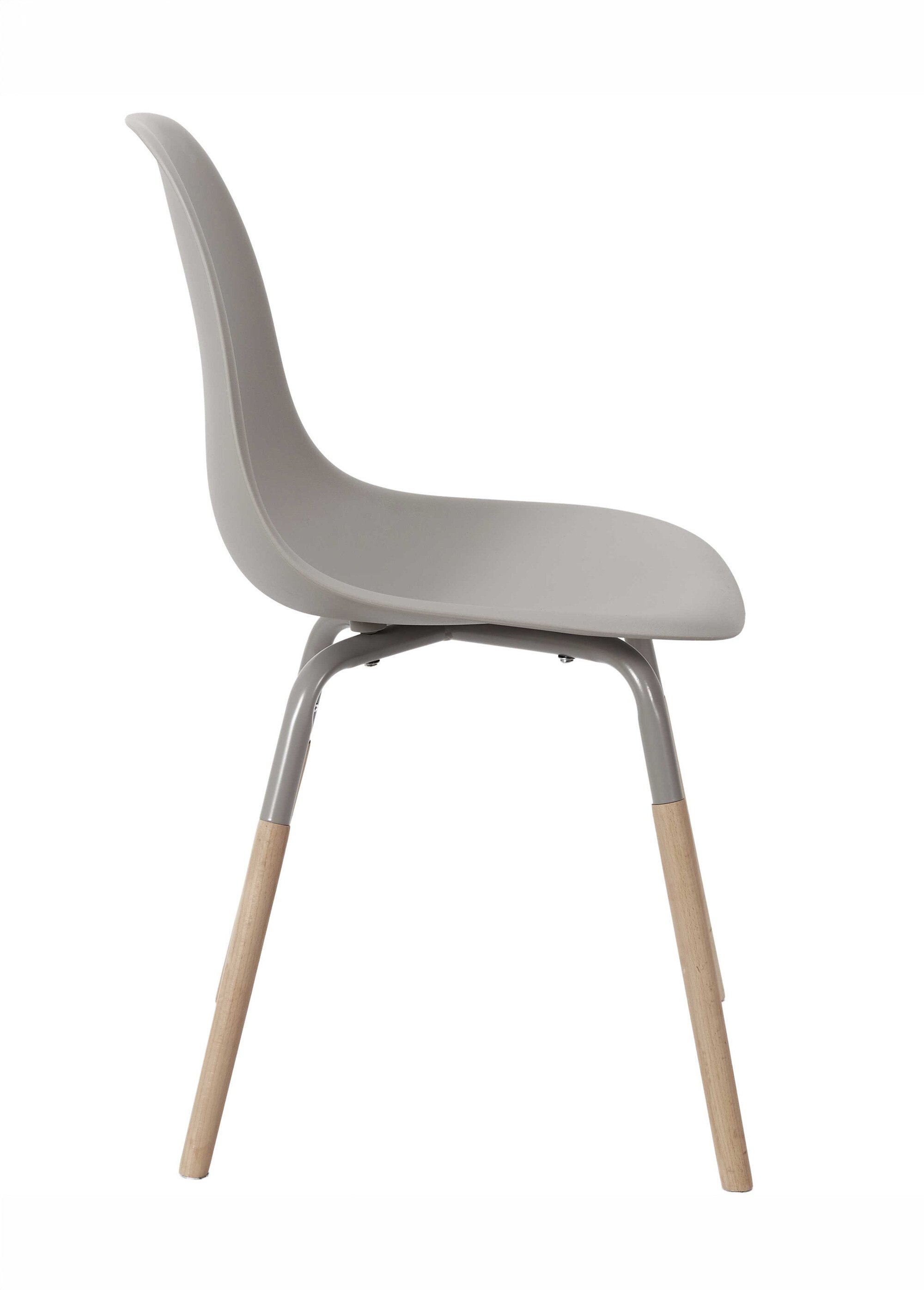 Set 4 Chaises coque claires, pieds bois MARRON CMP-HD7610 DR1
