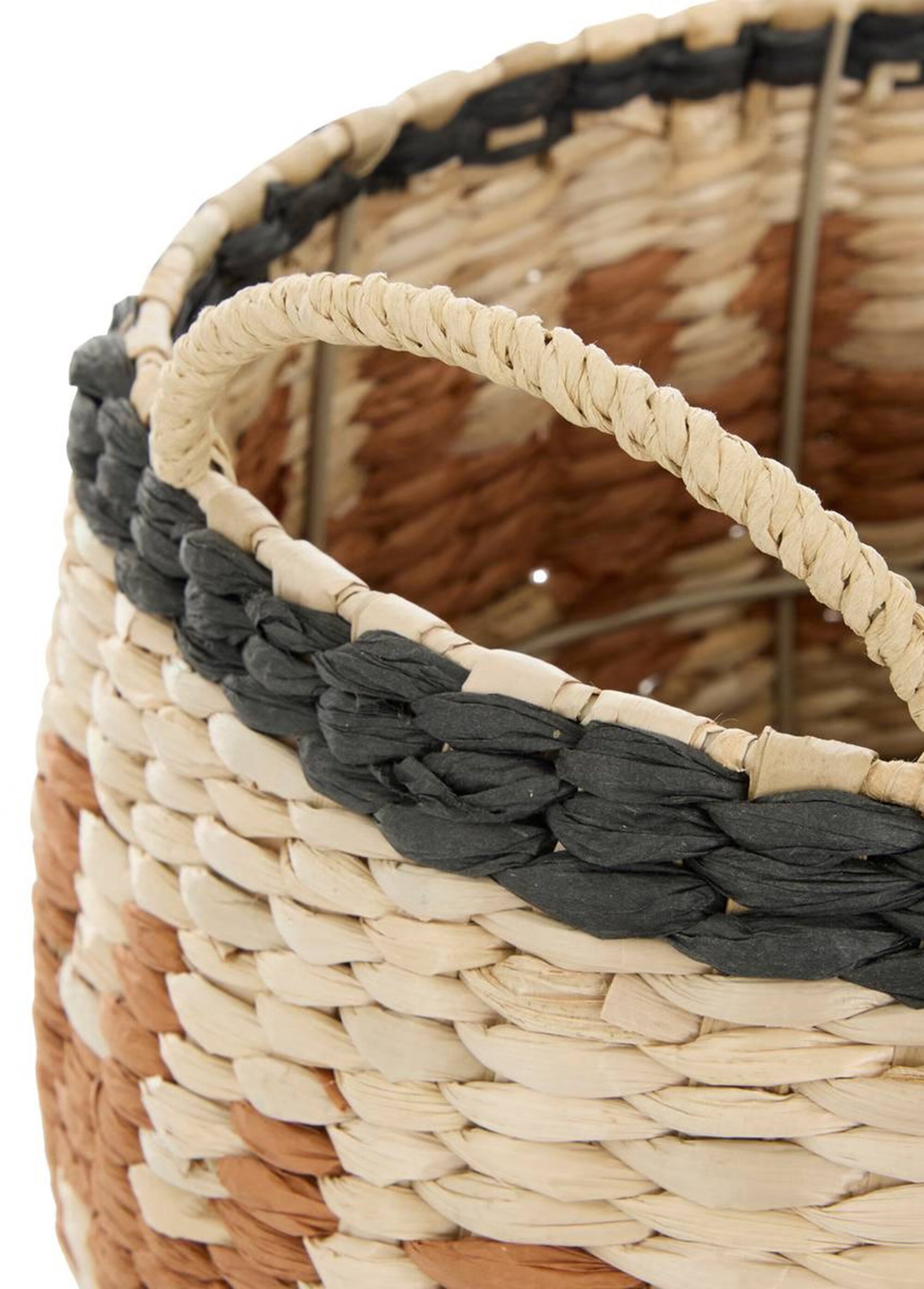 Set de 3 paniers tressés style ethnique Beige JJA-211500 DE4