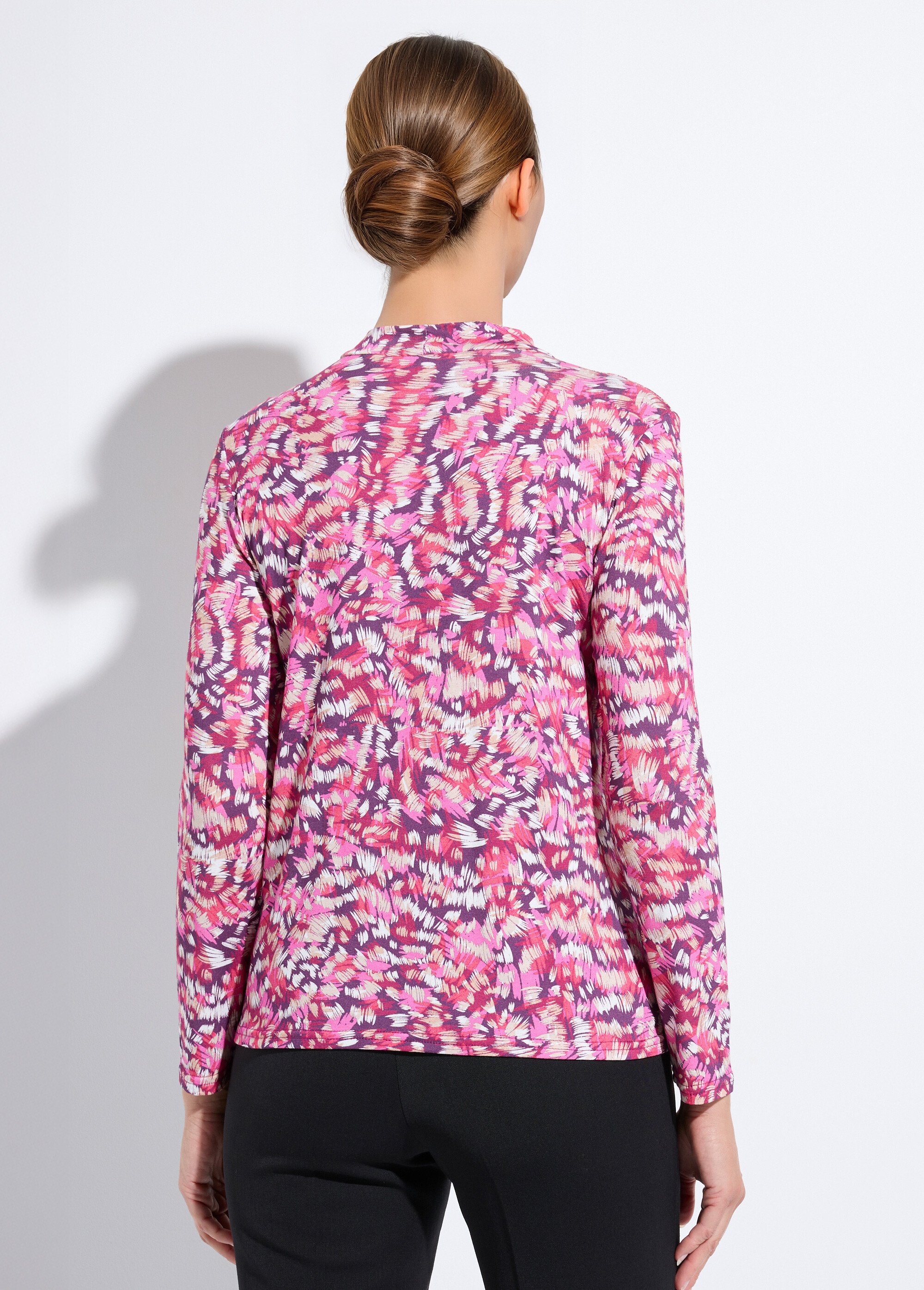 Sous-pull imprimé col montant manches longues Femme Violet CYBILLE DO1