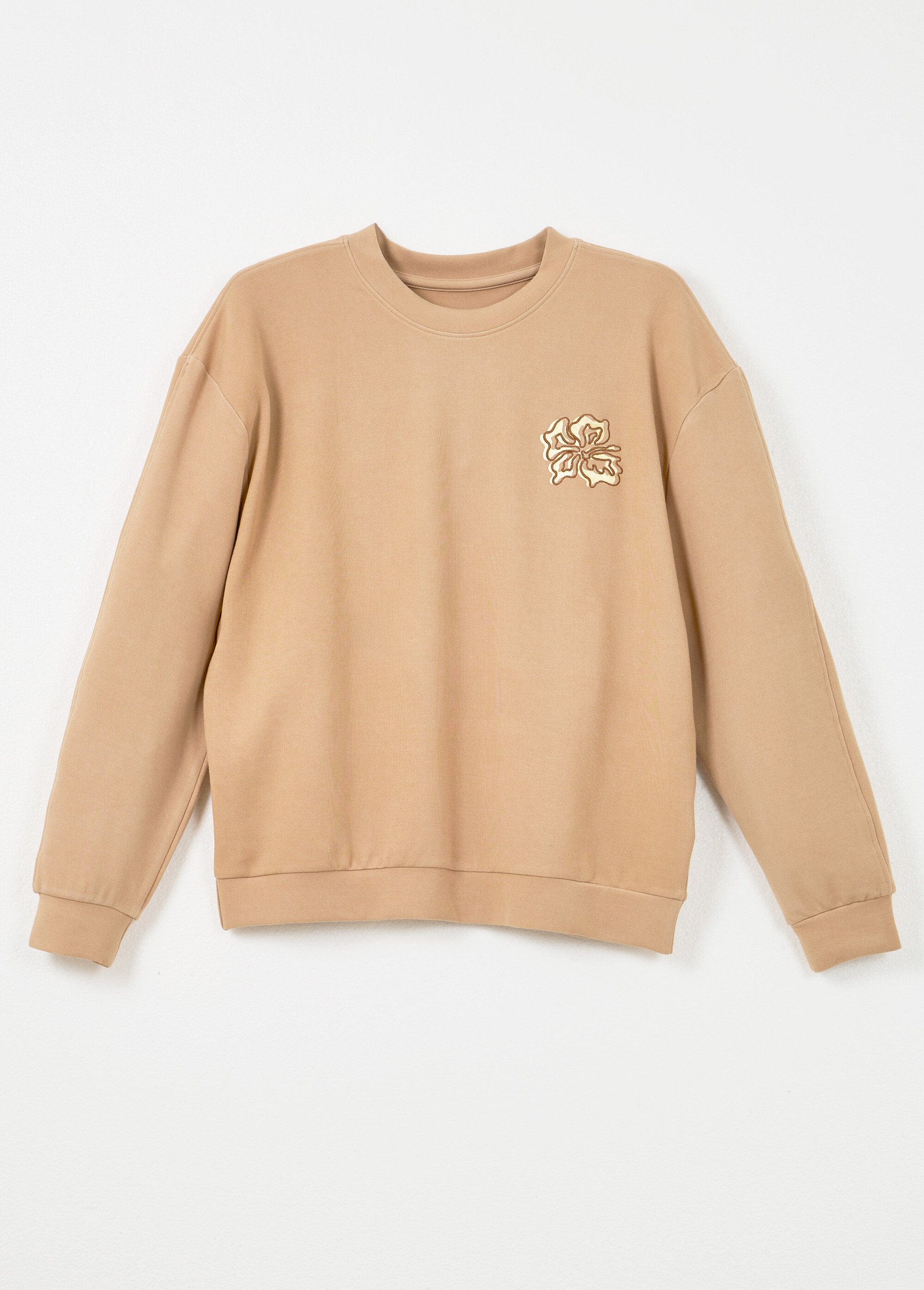 Sweat volume boite molleton brodé détail brillant Marron PEGGIE AP1