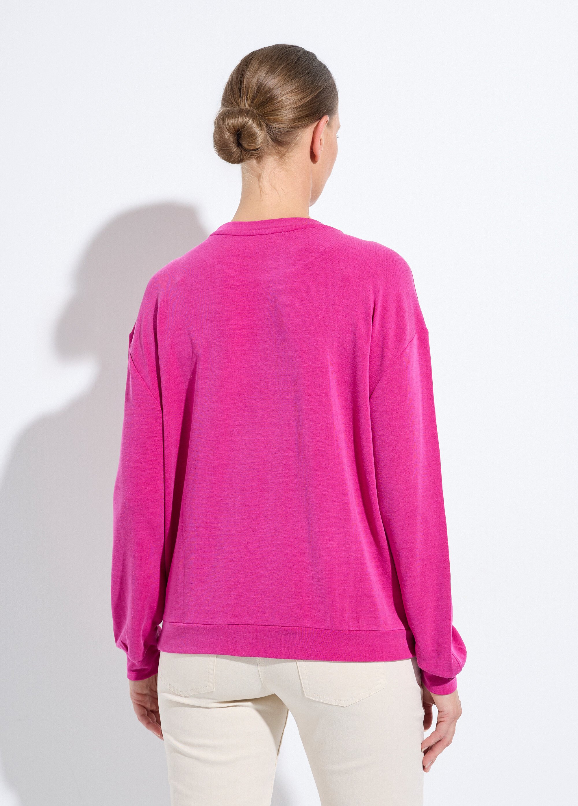 Sweat volume boite molleton brodé détail brillant Violet PEGGIE DO1