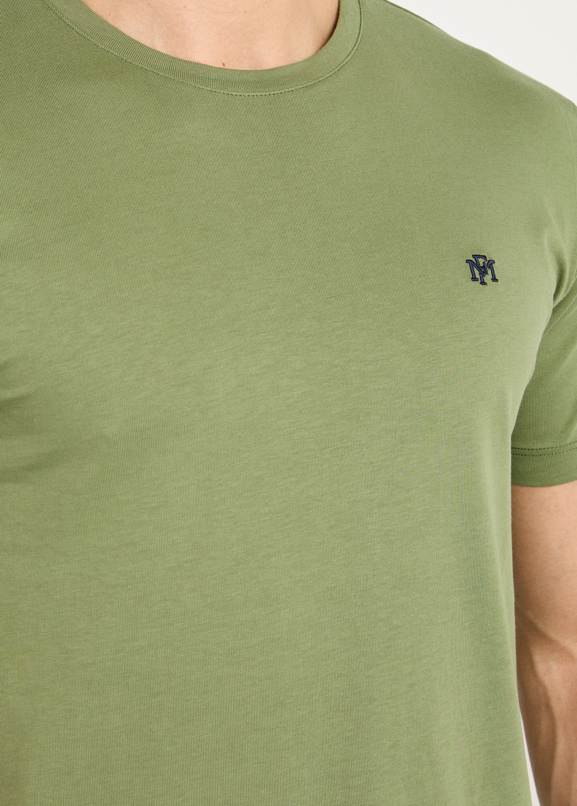 T-shirt col rond brodé manches courtes