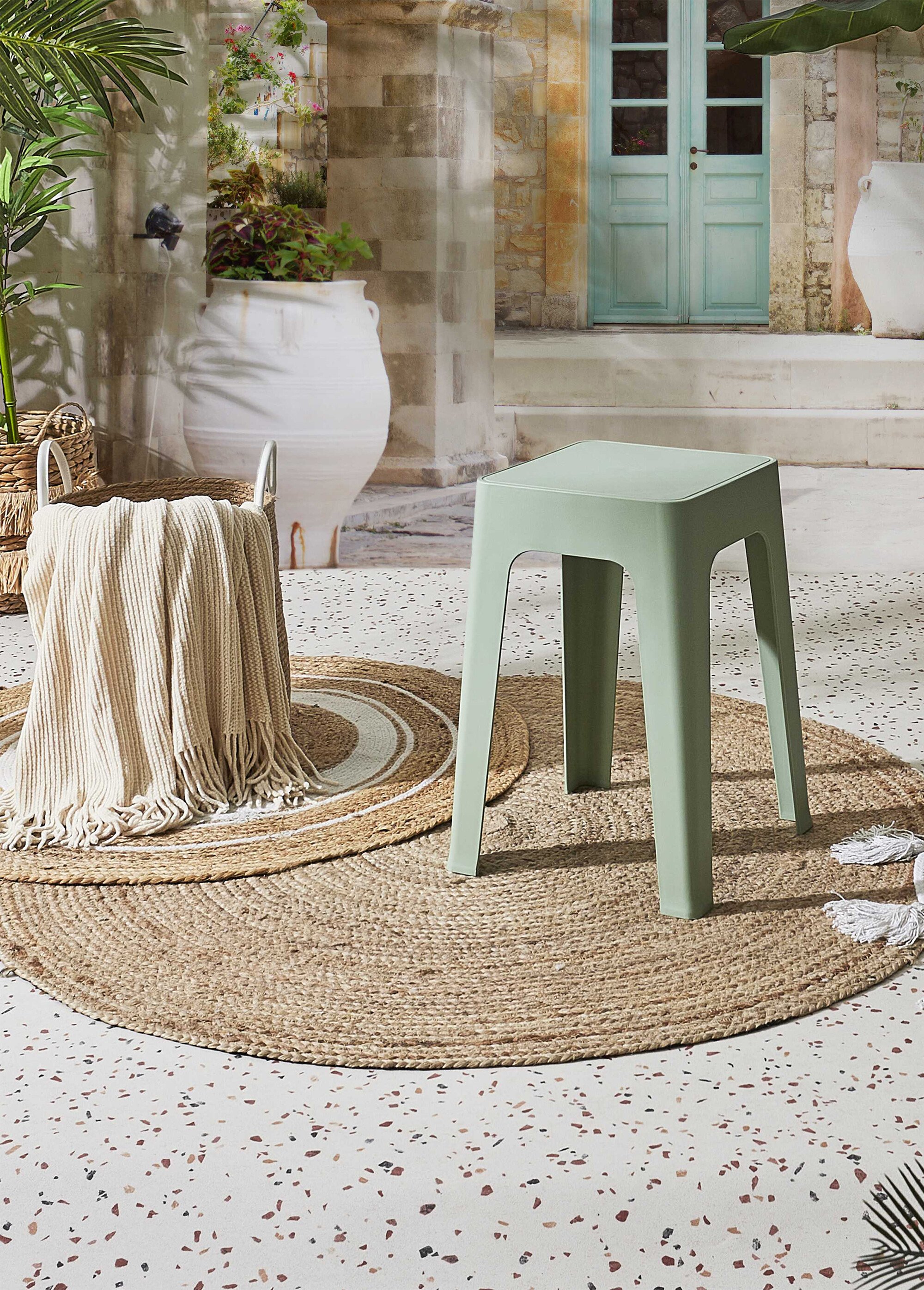 Tabouret de jardin empilable design VERT CMP-HDO0421 SI1