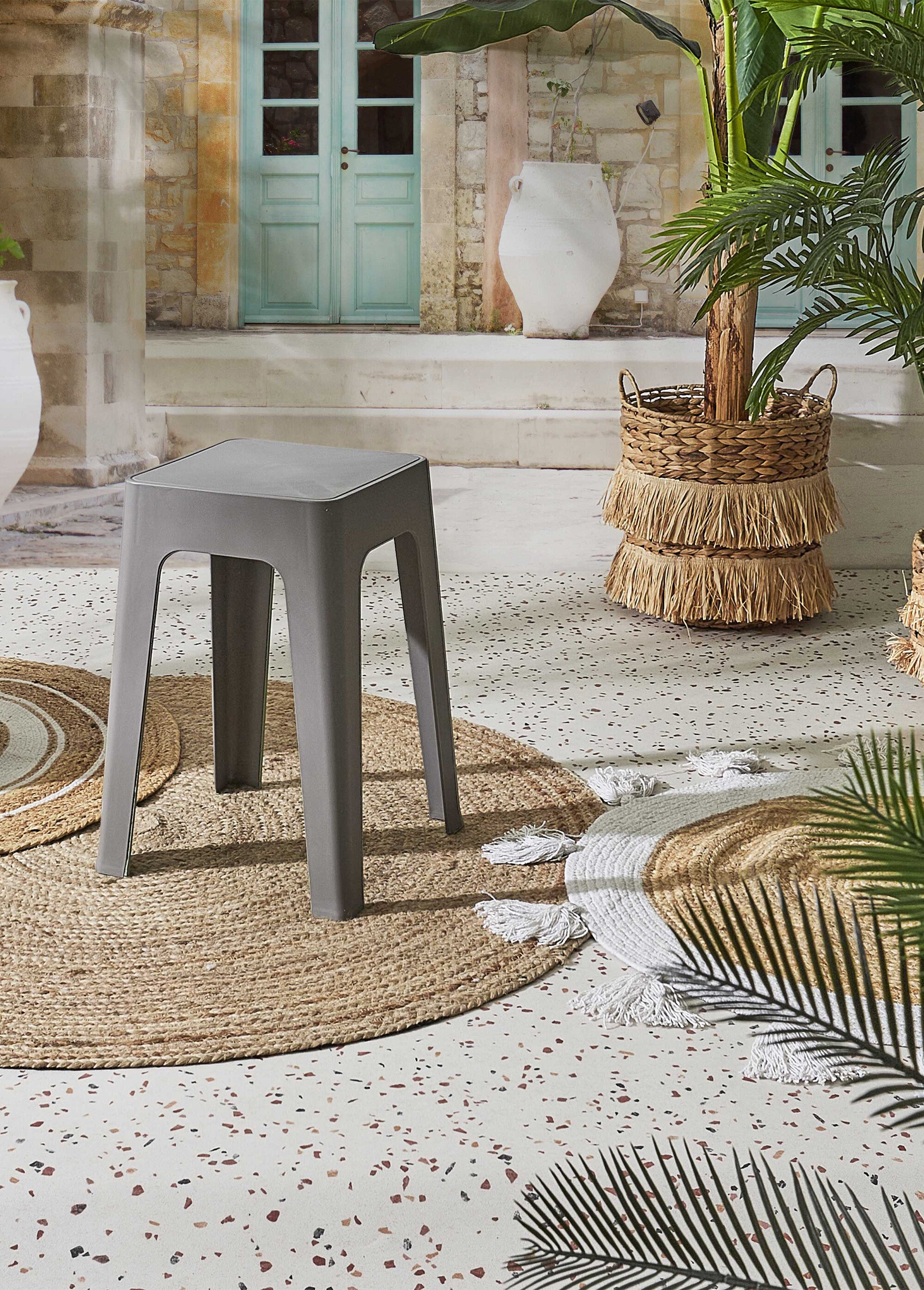 Tabouret de jardin empilable design GRIS CMP-HDO0421 SI1