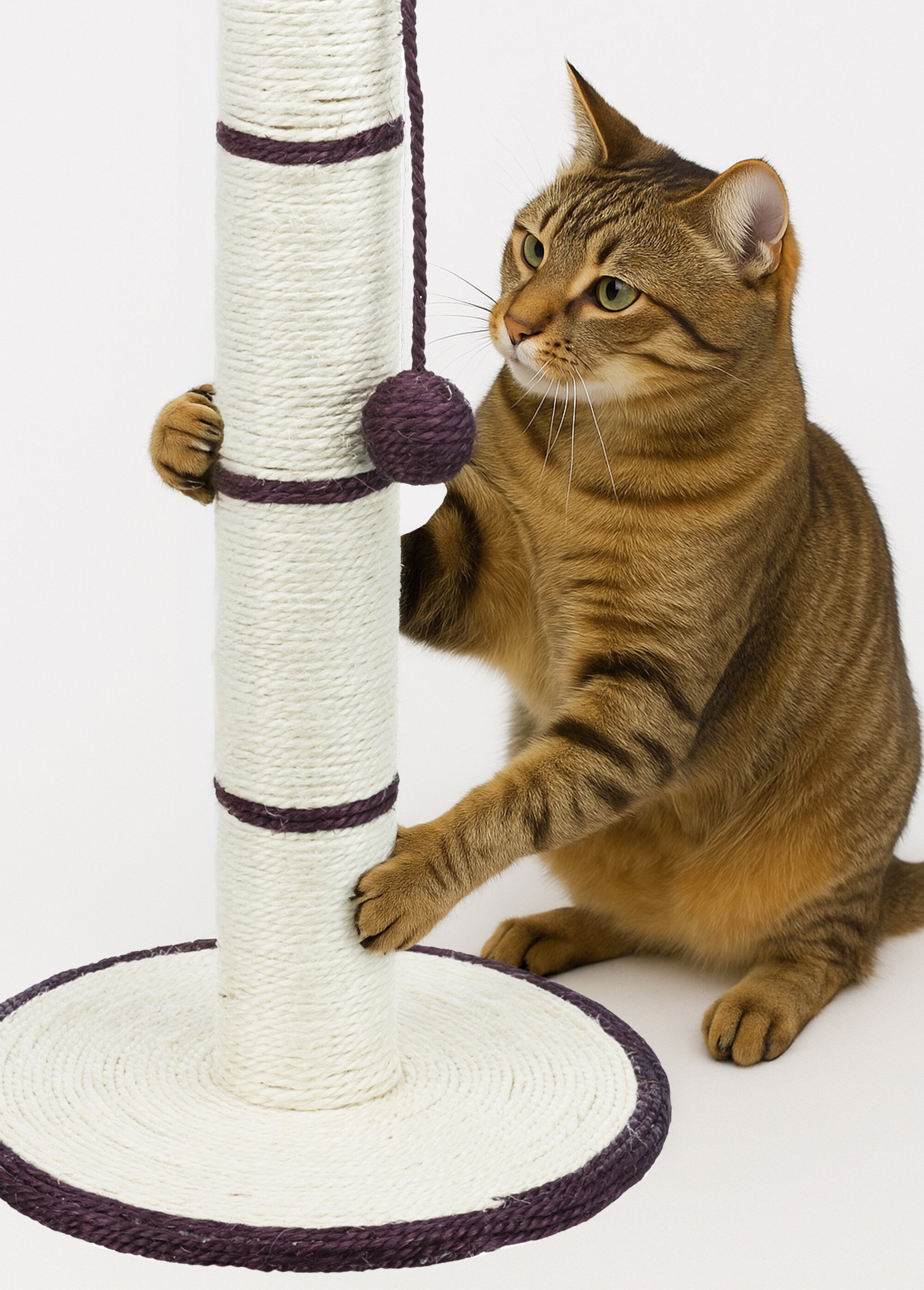 Tronc à griffer sisal + balle, pour chat VIOLET TRX-4310 SI1