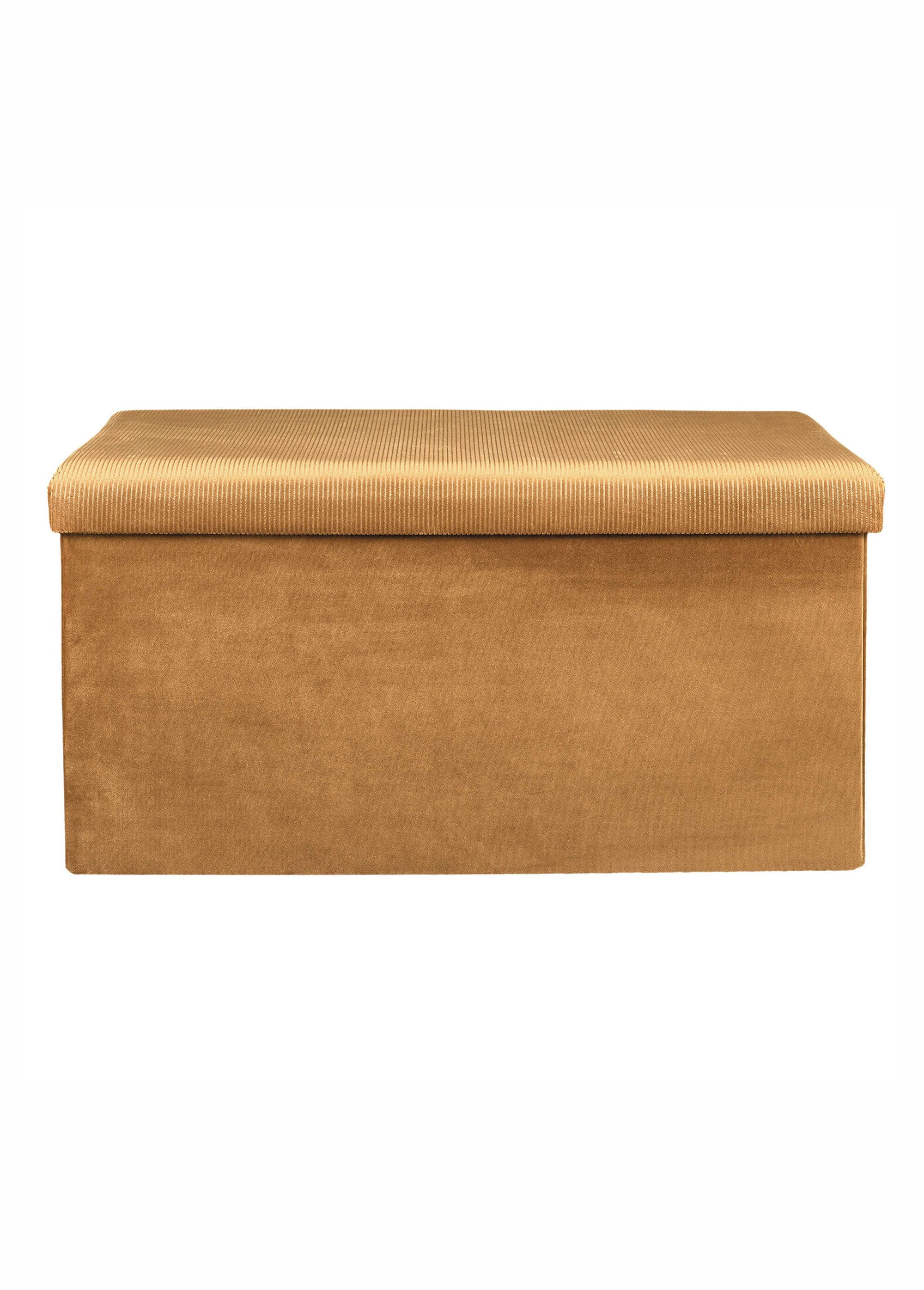 Banc coffre en velours cotelé GIULIA JAUNE CMP-HD6817 DE1