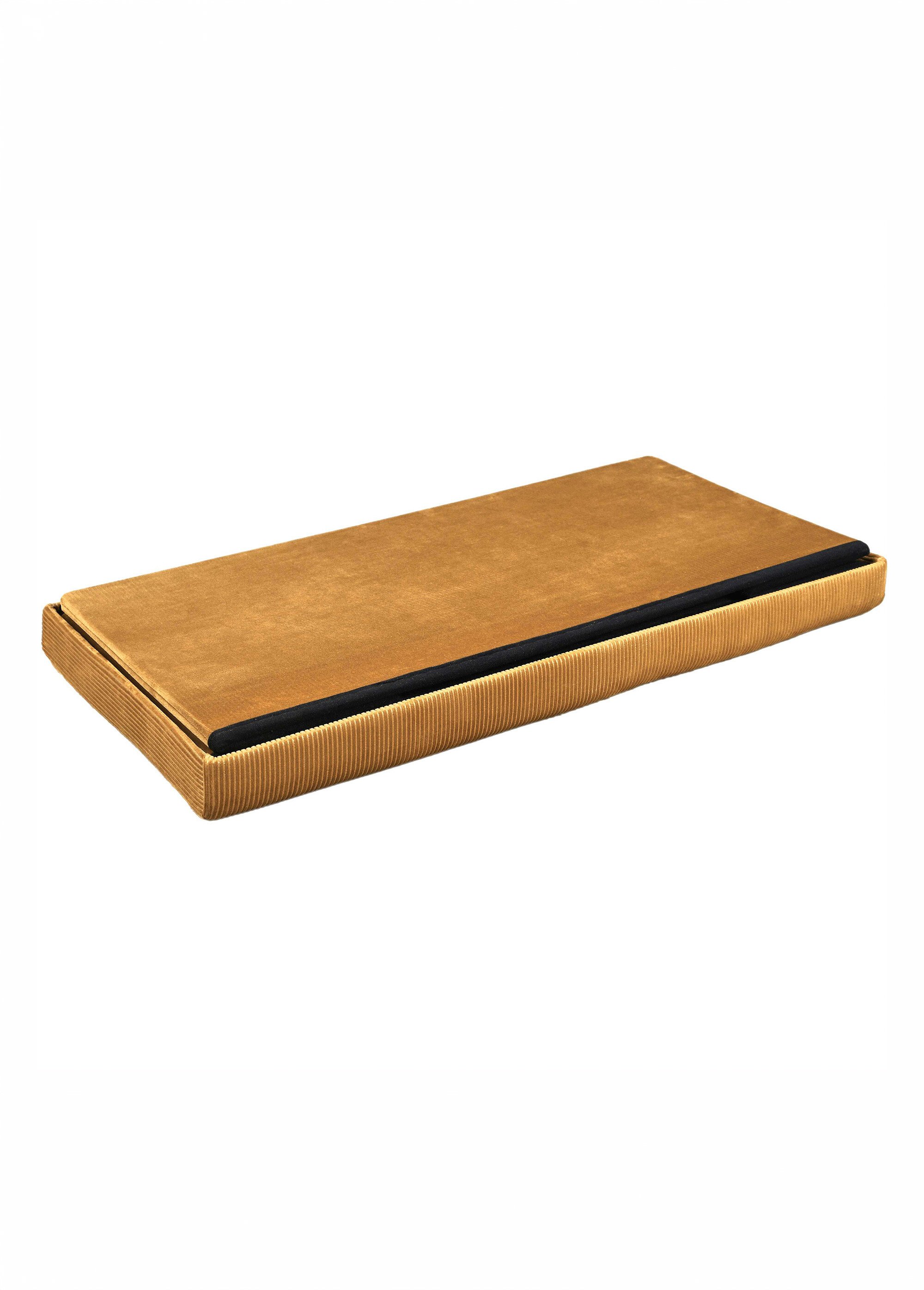 Banc coffre en velours cotelé GIULIA JAUNE CMP-HD6817 DE2
