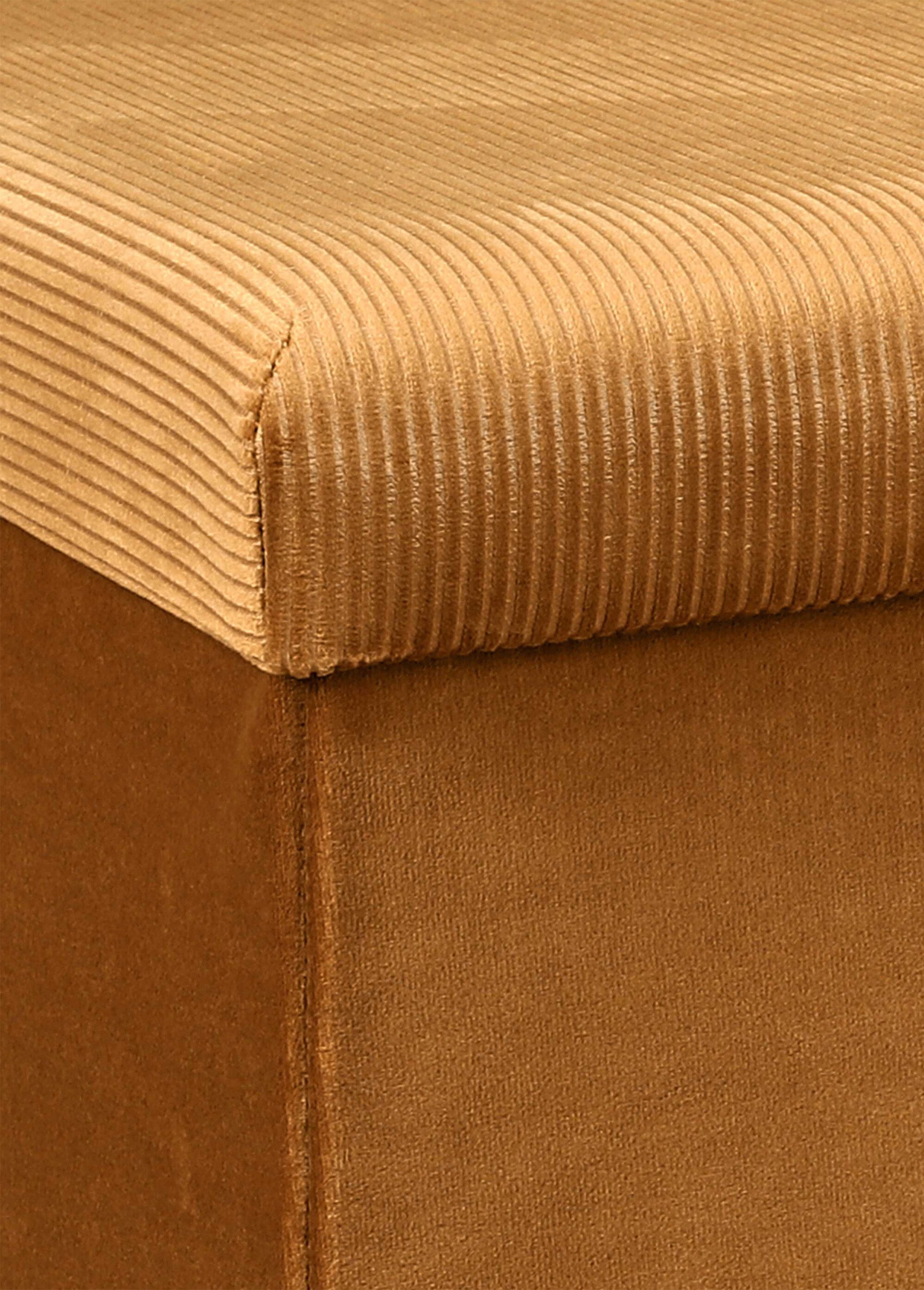 Banc coffre en velours cotelé GIULIA JAUNE CMP-HD6817 DE4