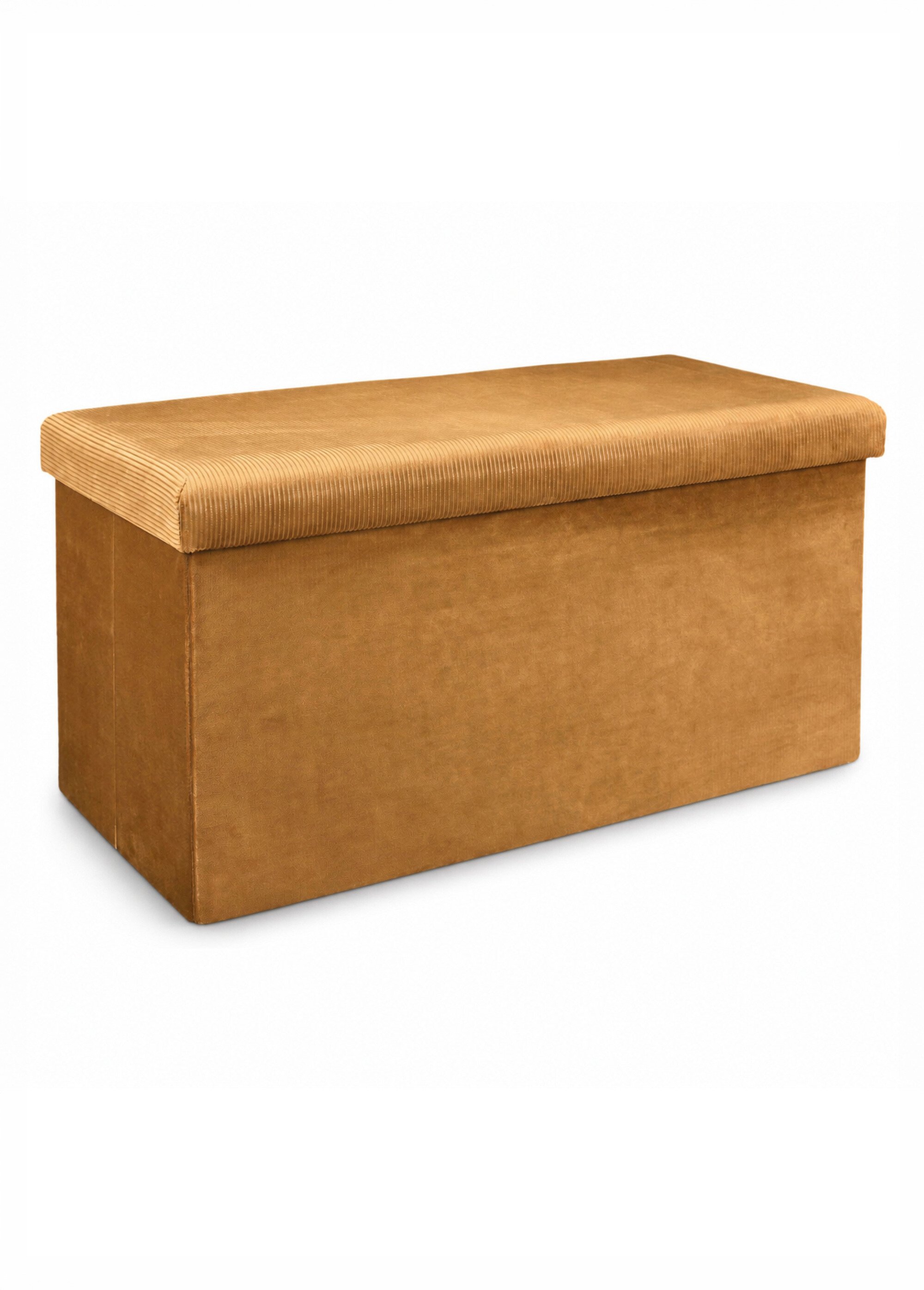 Banc coffre en velours cotelé GIULIA JAUNE CMP-HD6817 FA1