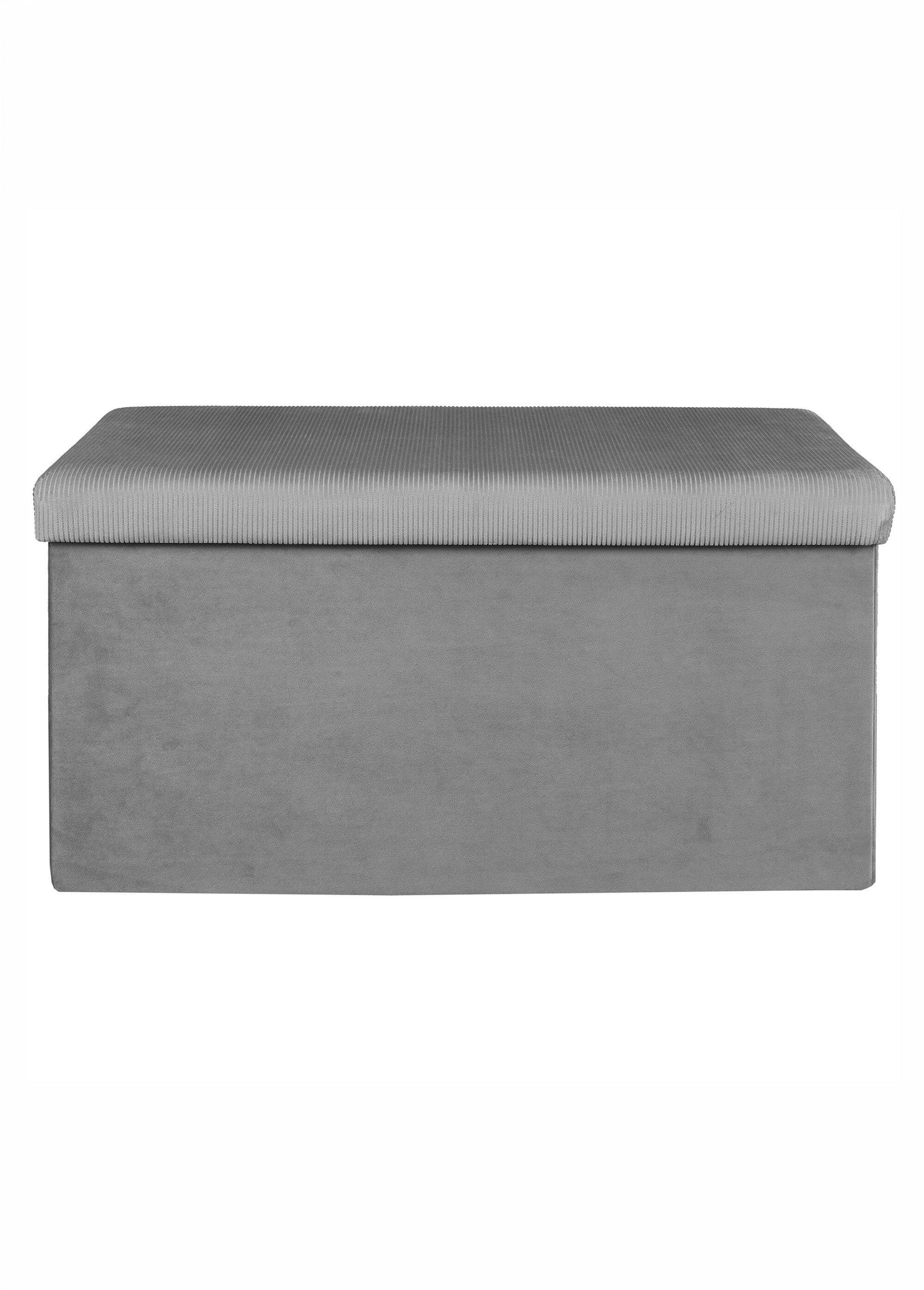 Banc coffre en velours cotelé GIULIA GRIS CMP-HD6817 DE1