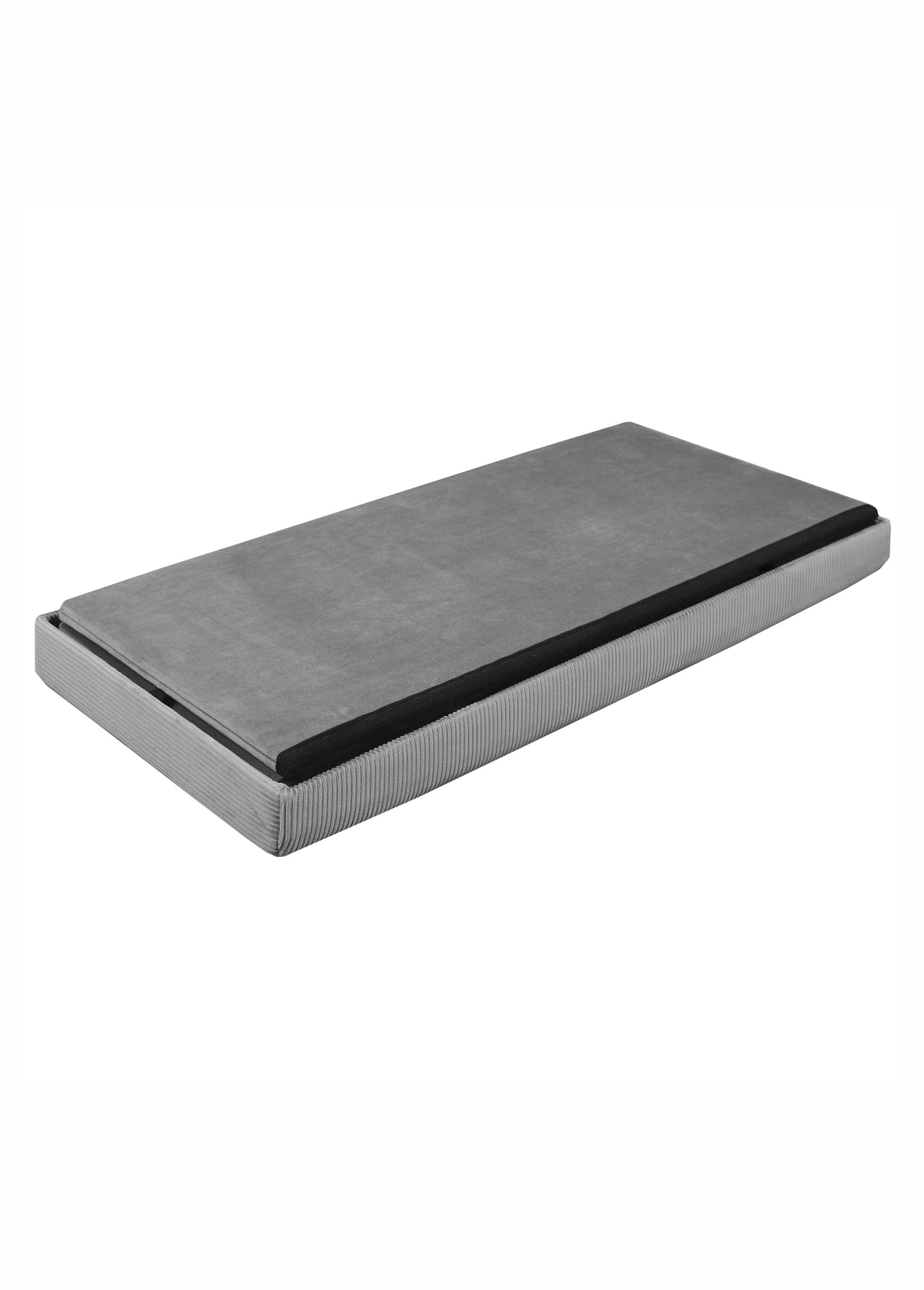 Banc coffre en velours cotelé GIULIA GRIS CMP-HD6817 DE2