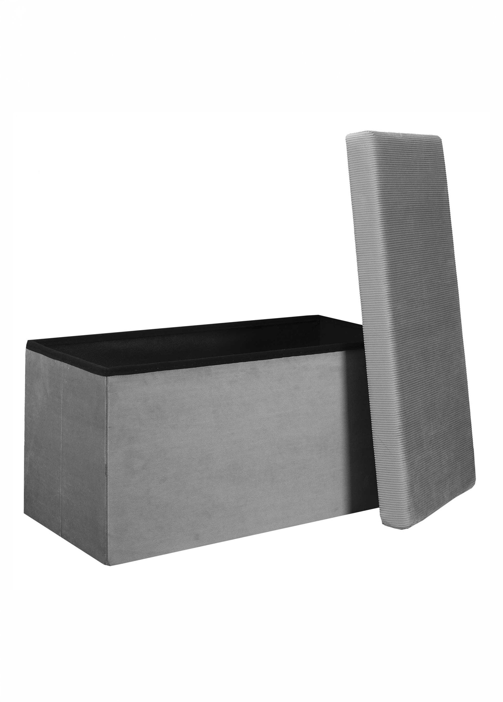 Banc coffre en velours cotelé GIULIA GRIS CMP-HD6817 DE3