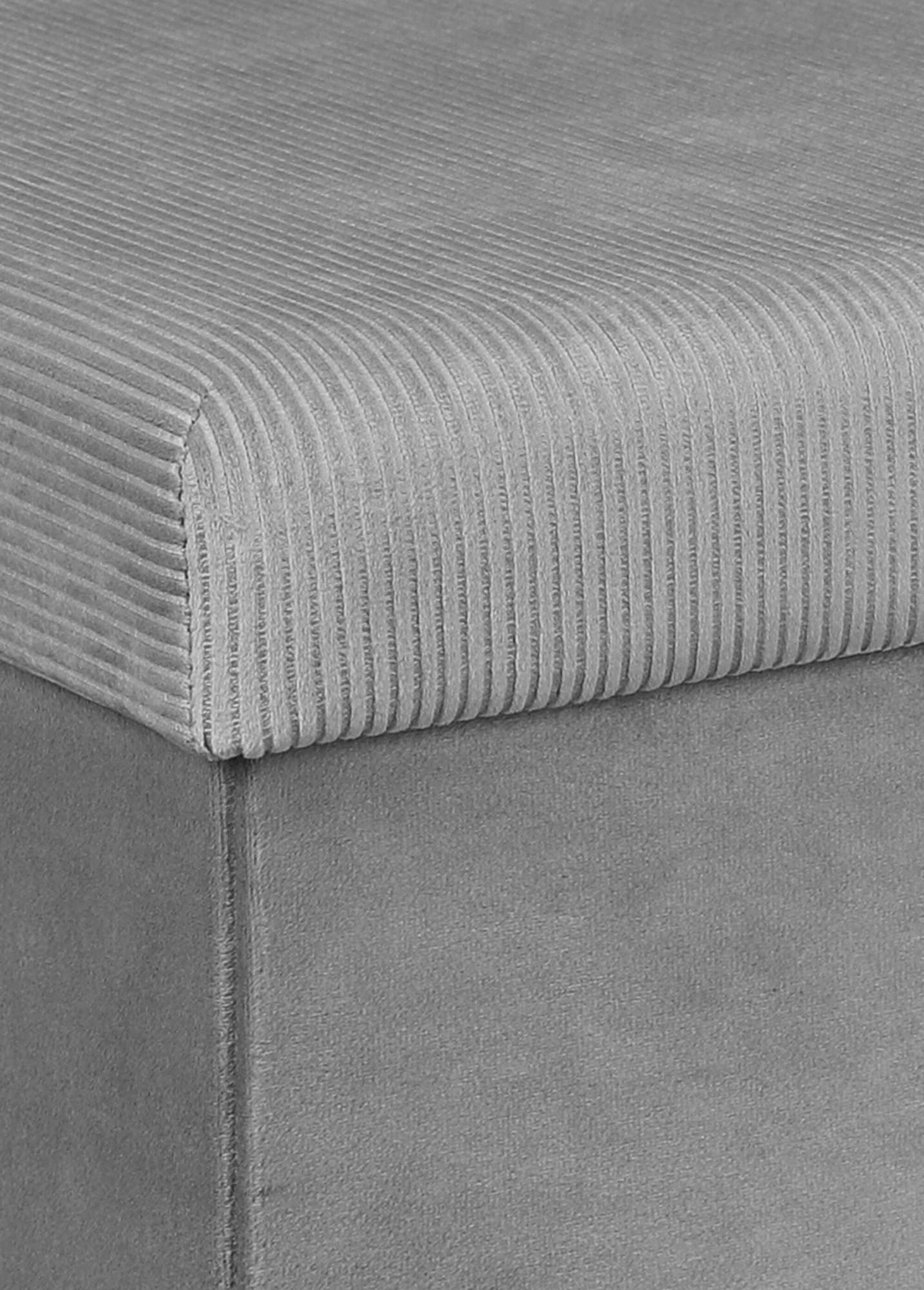 Banc coffre en velours cotelé GIULIA GRIS CMP-HD6817 DE4