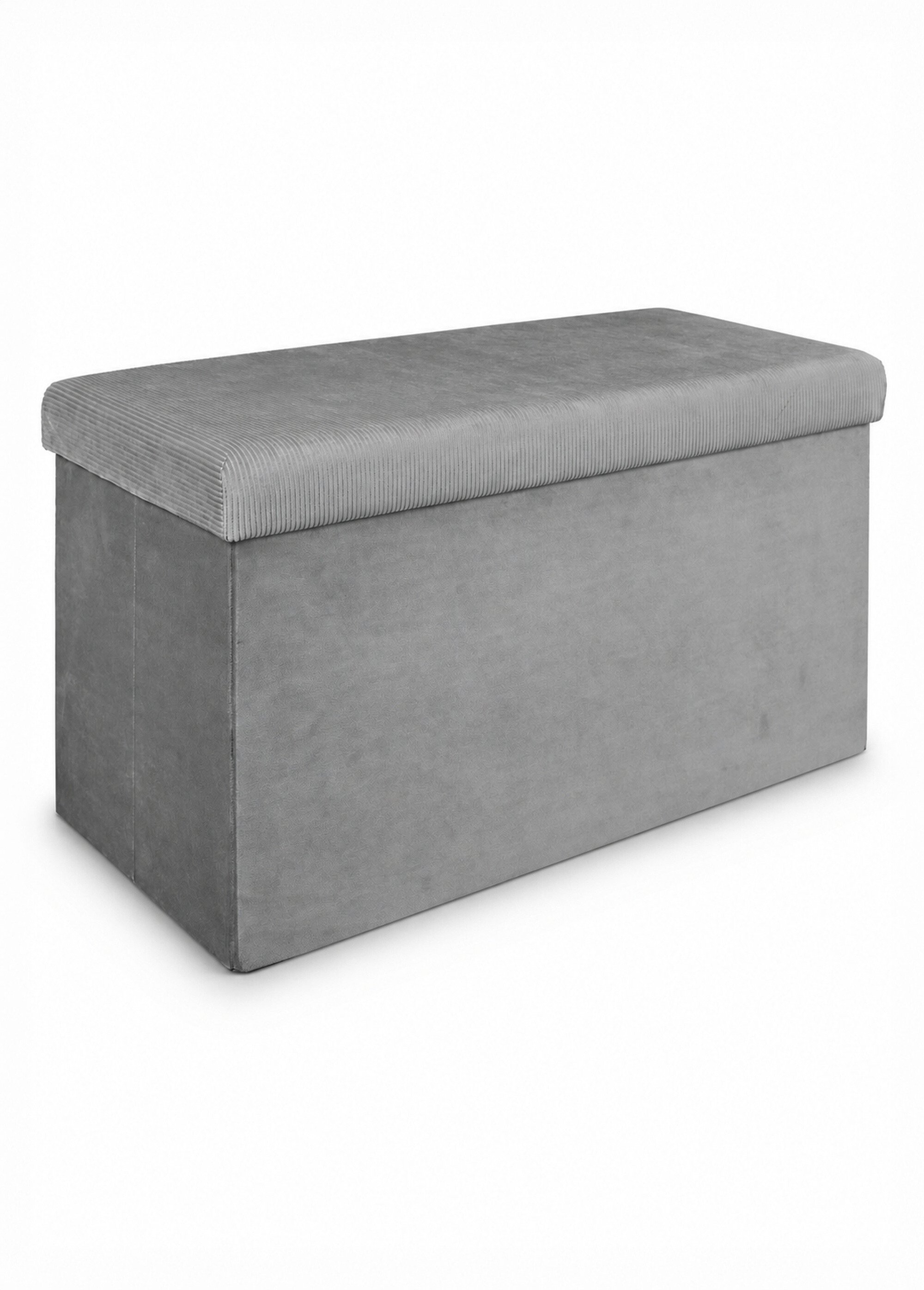 Banc coffre en velours cotelé GIULIA GRIS CMP-HD6817 FA1