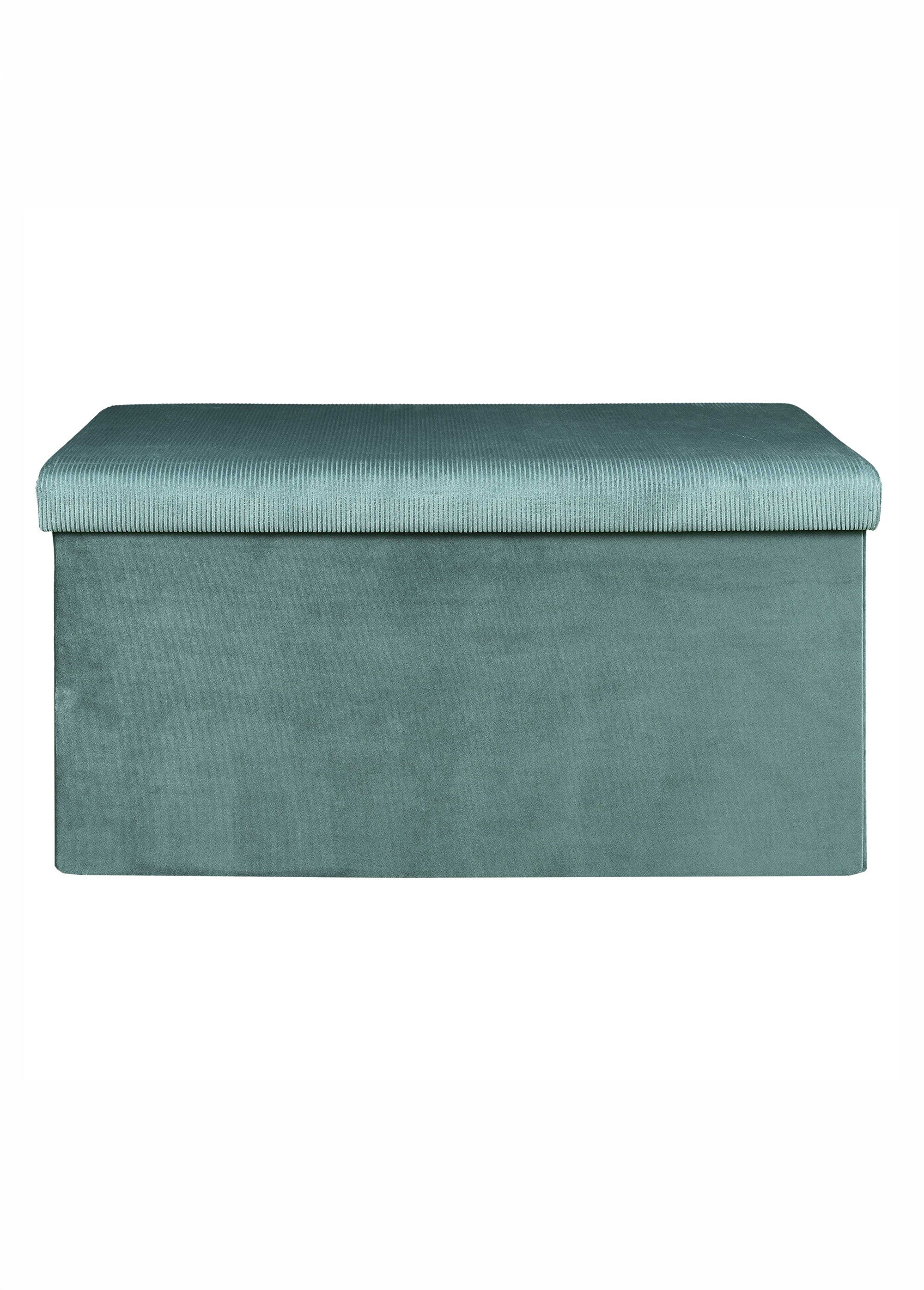 Banc coffre en velours cotelé GIULIA BLEU CMP-HD6817 DE1