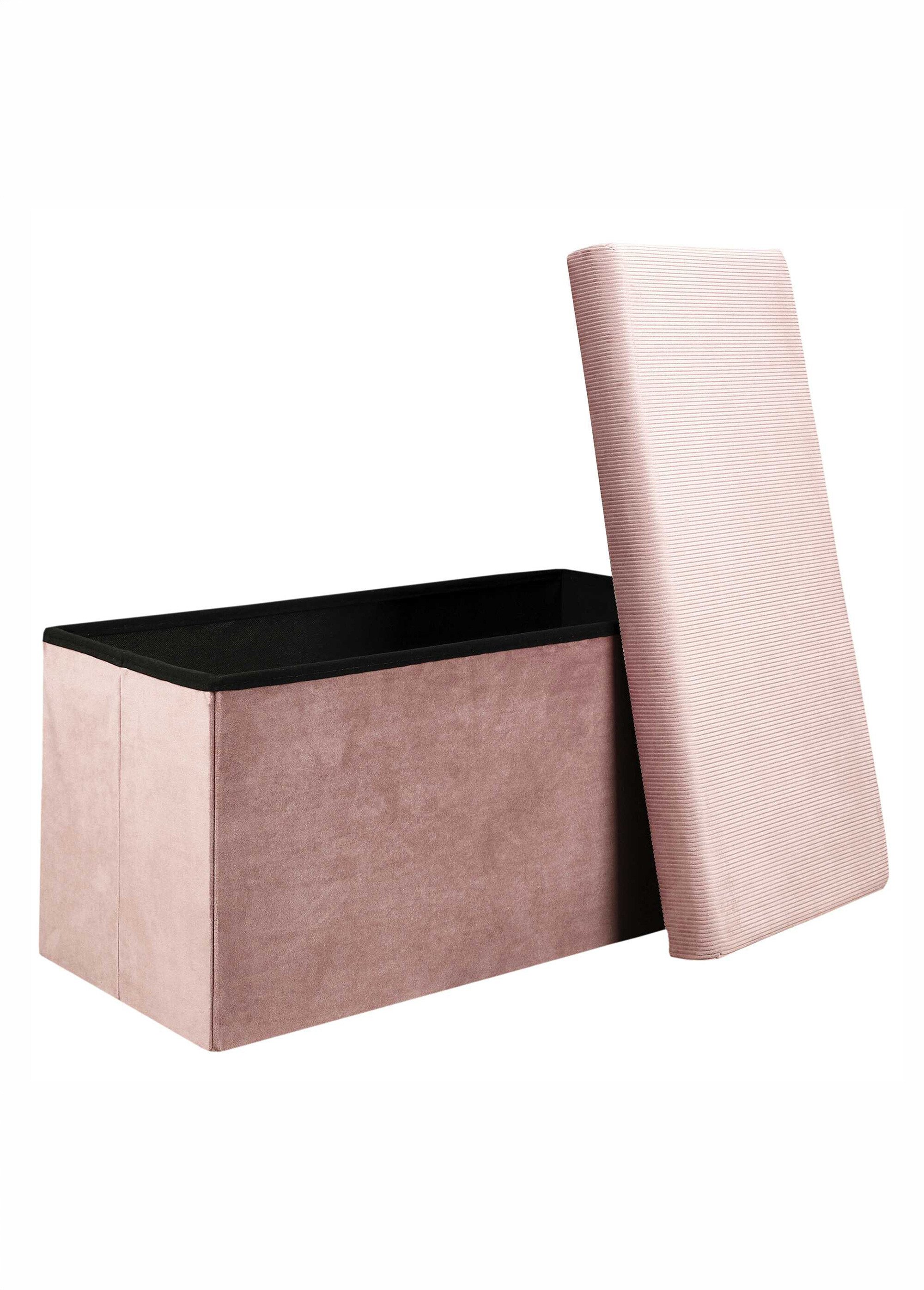 Banc coffre en velours cotelé GIULIA ROSE CMP-HD6817 DE3