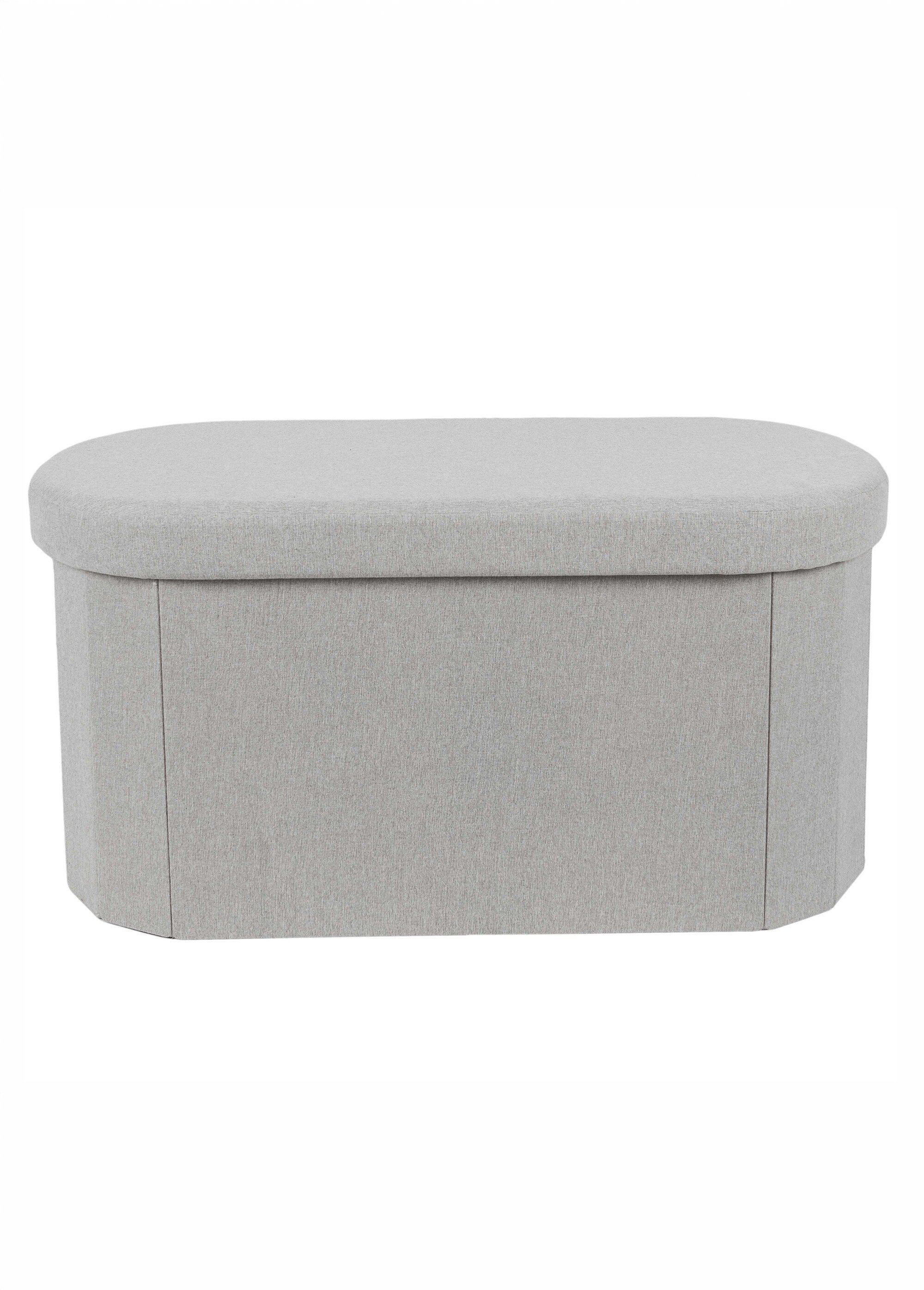 Banc coffre pliable ovale en tissu GRIS CMP-HD0193 DE1