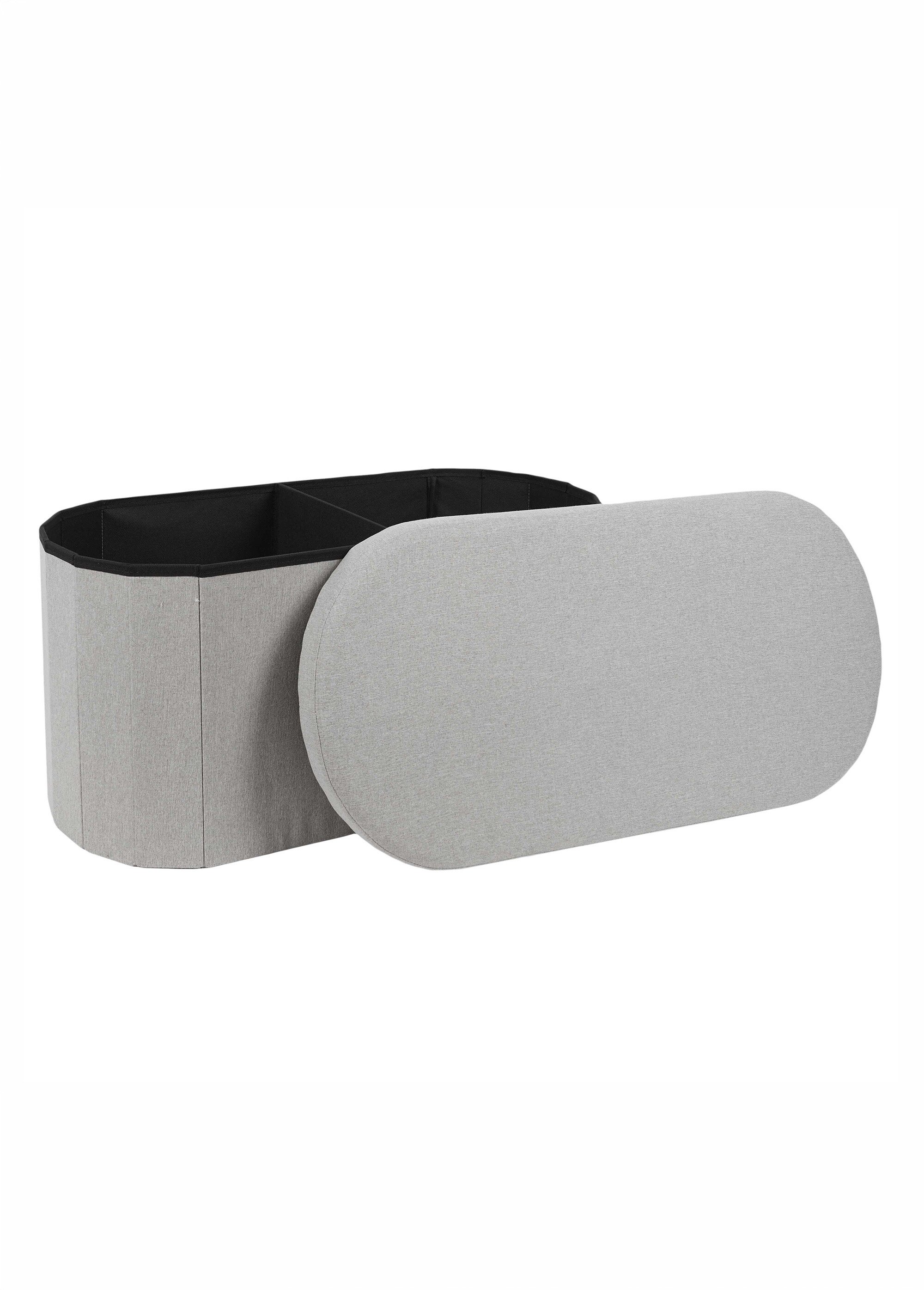 Banc coffre pliable ovale en tissu GRIS CMP-HD0193 DE2