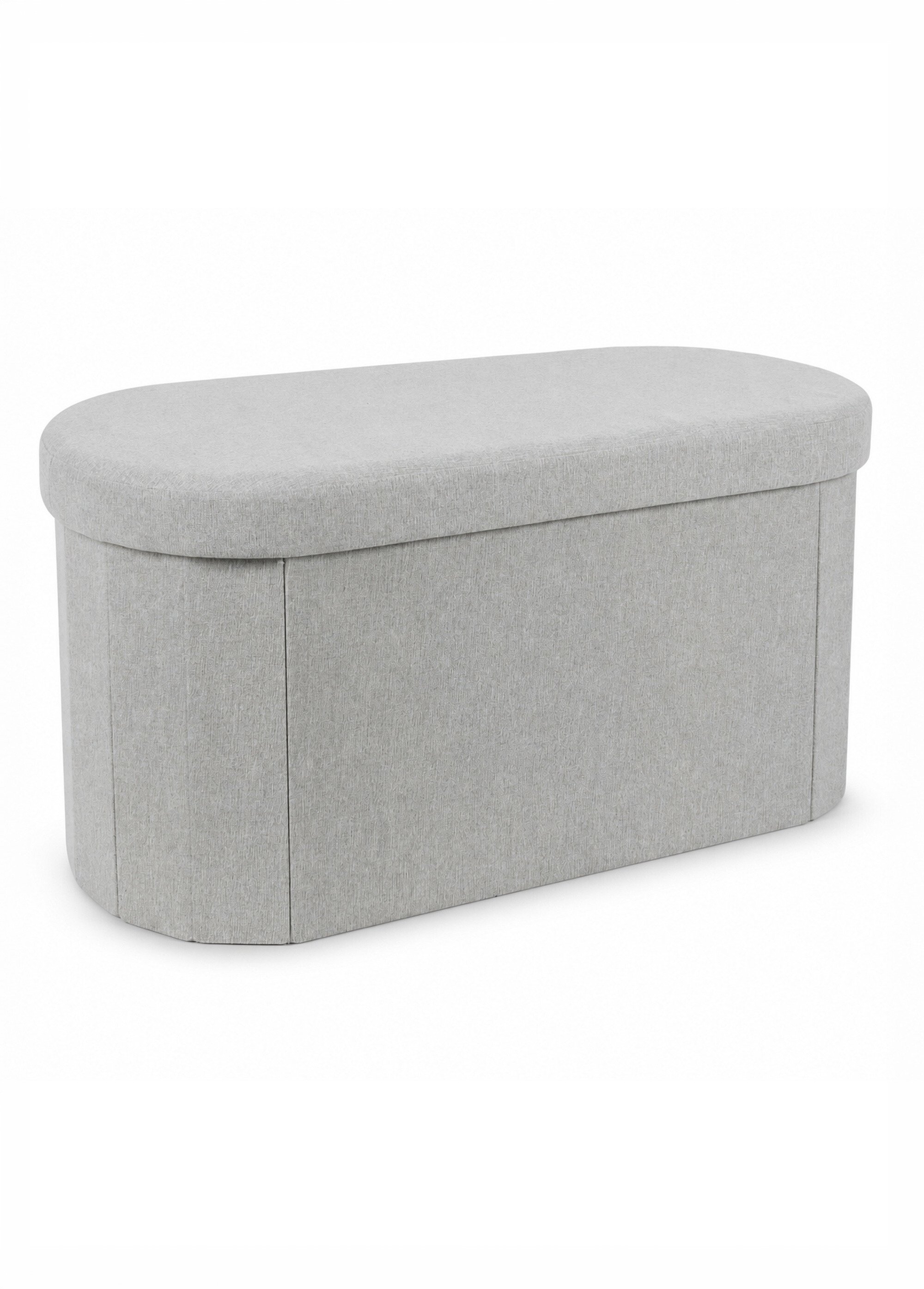 Banc coffre pliable ovale en tissu GRIS CMP-HD0193 FA1