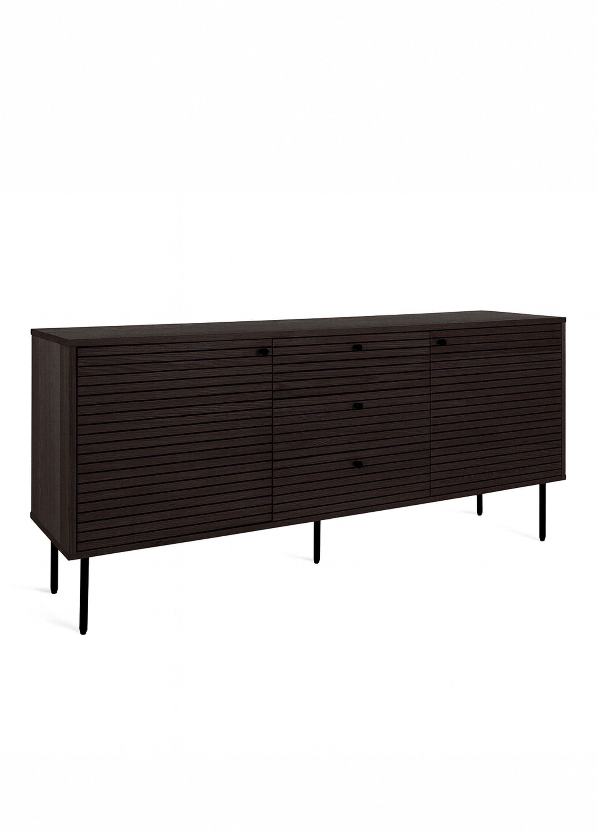 Buffet chêne plaqué 2 portes + 3 tiroirs FUME HN-3101004 FA1