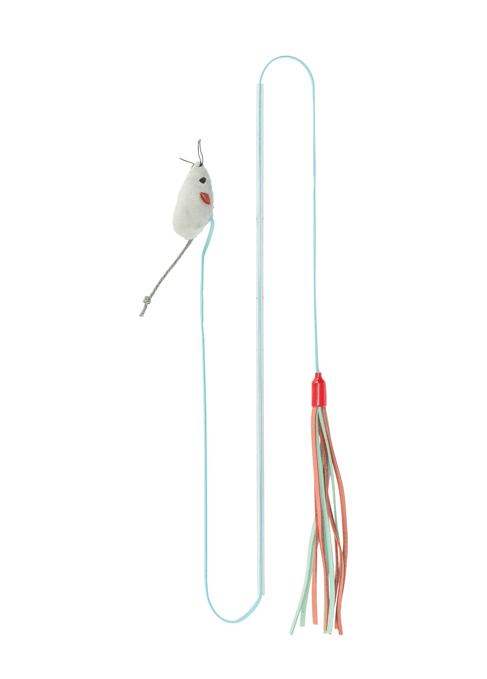 Canne à pêche avec 2 jouets, pour chat
