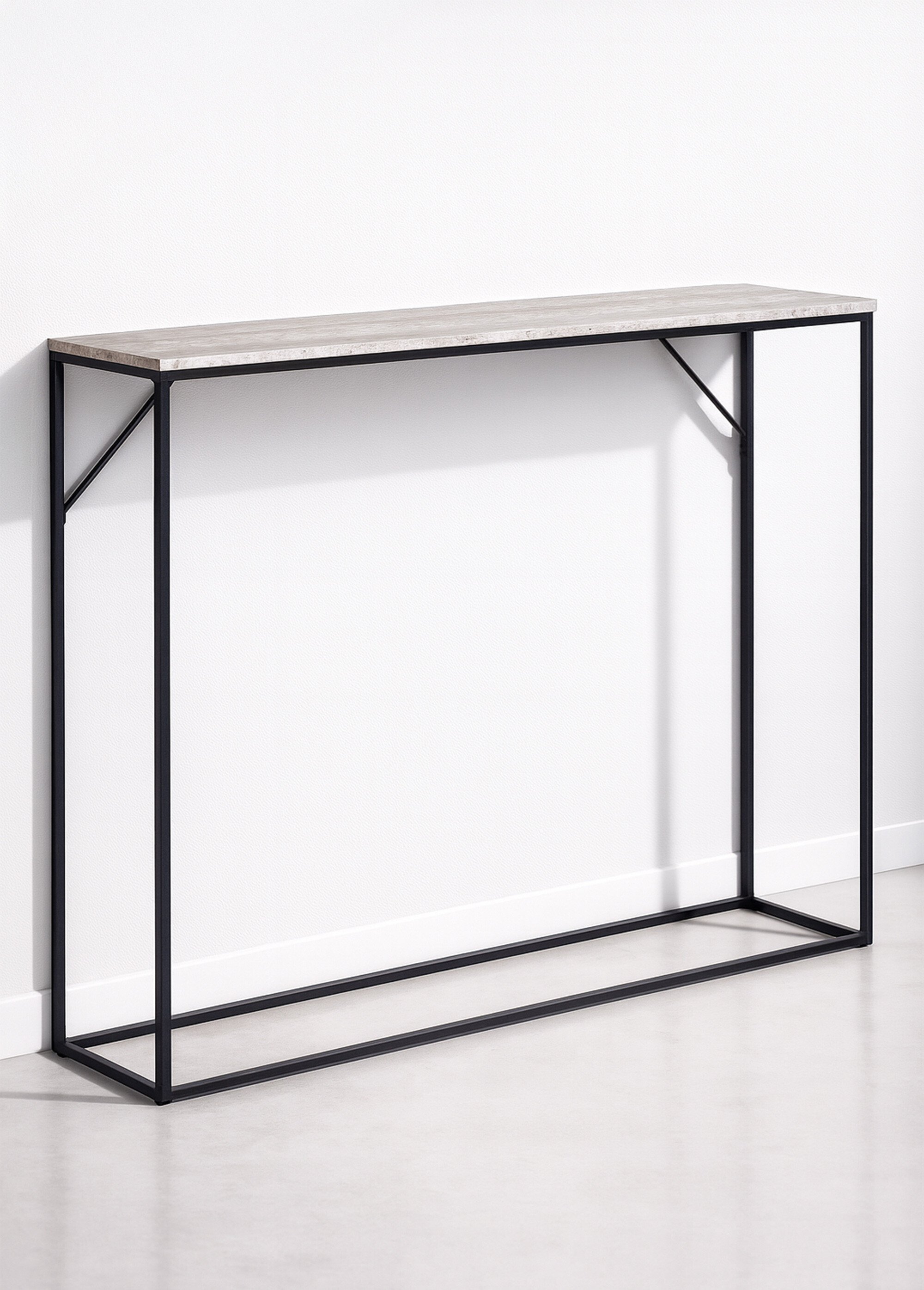 Console épurée, dessus façon pierre