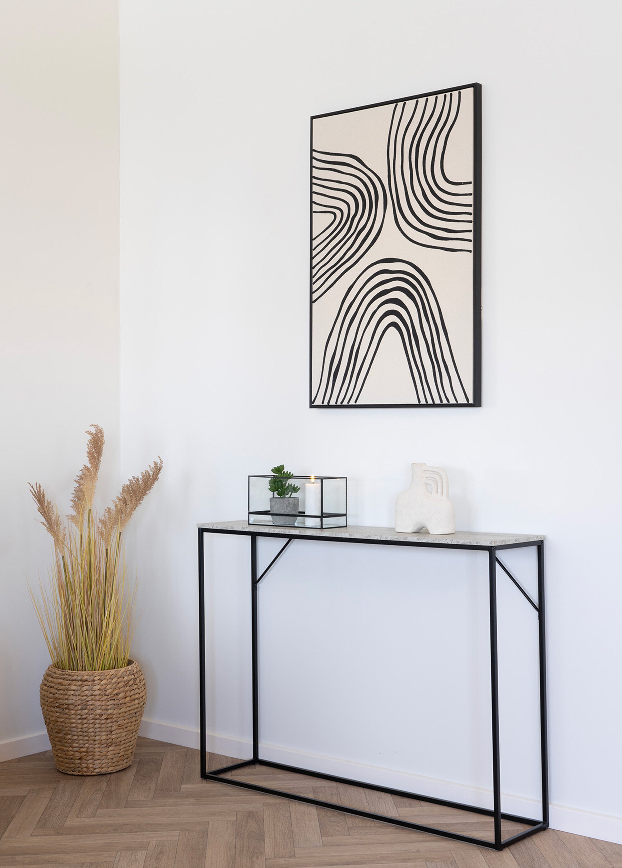 Console épurée, dessus façon pierre NOIR HN-2302001 SI1