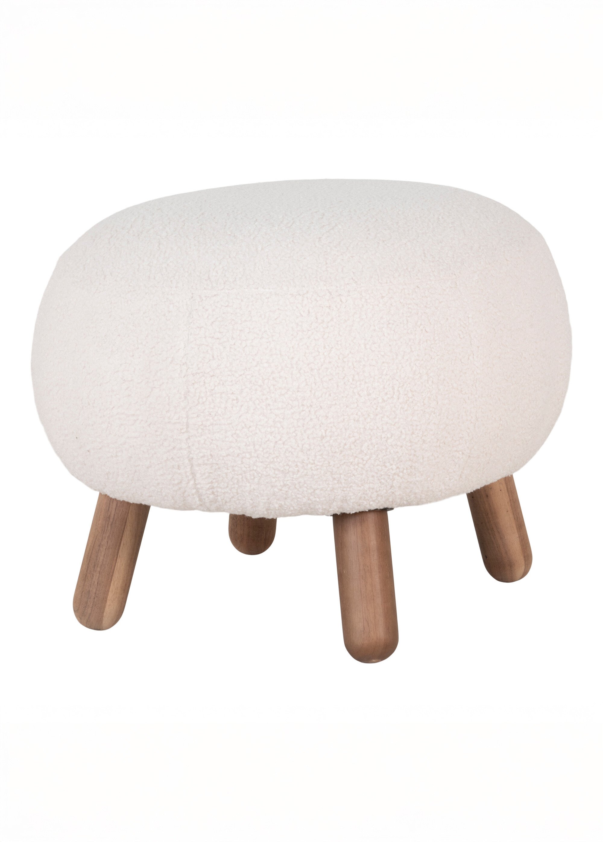 Repose pieds bouclette et aspect noyer BLANC HN-1501185 DE2