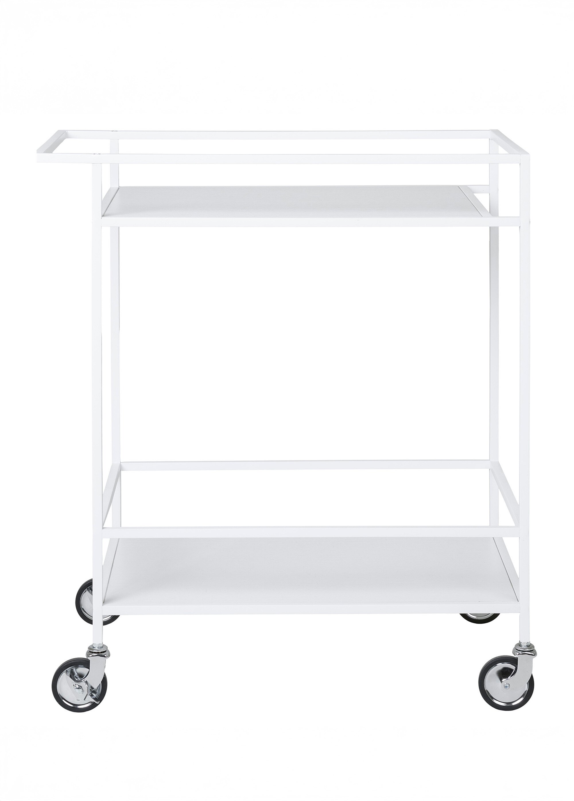Desserte roulante 2 niveaux en métal BLANC HN-2101531 DE1