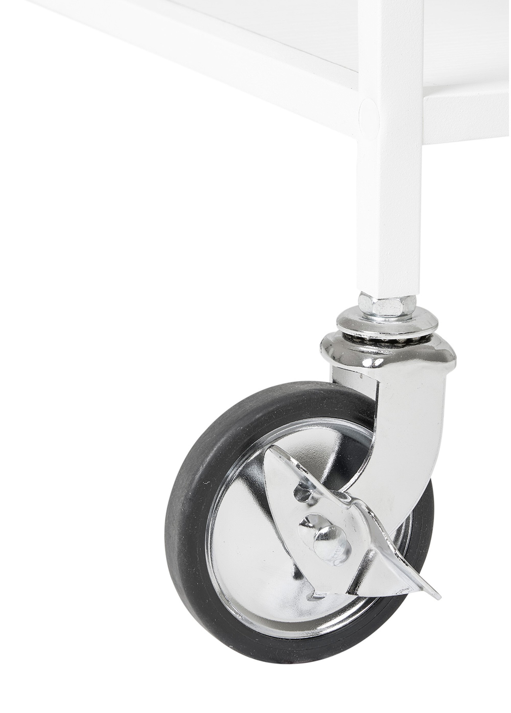 Desserte roulante 2 niveaux en métal BLANC HN-2101531 DE2