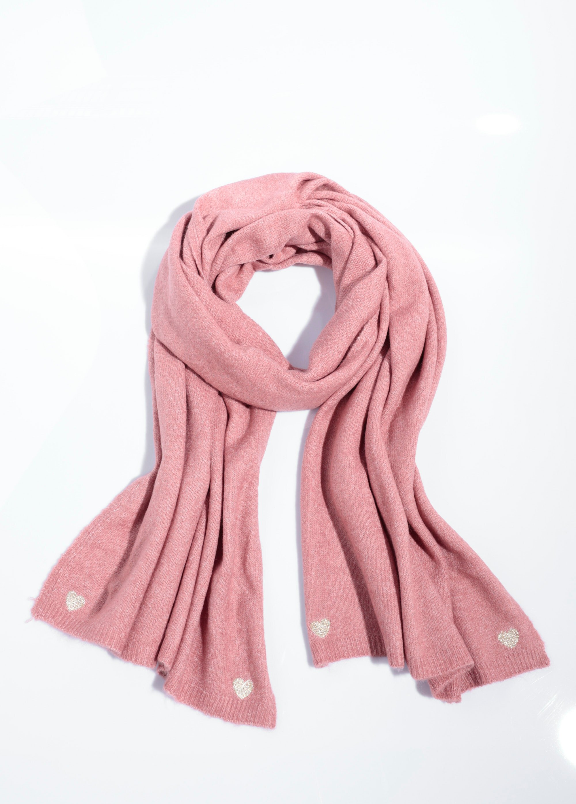 Echarpe fines cotes chaude en laine Femme Rose JUBA0005 FA1