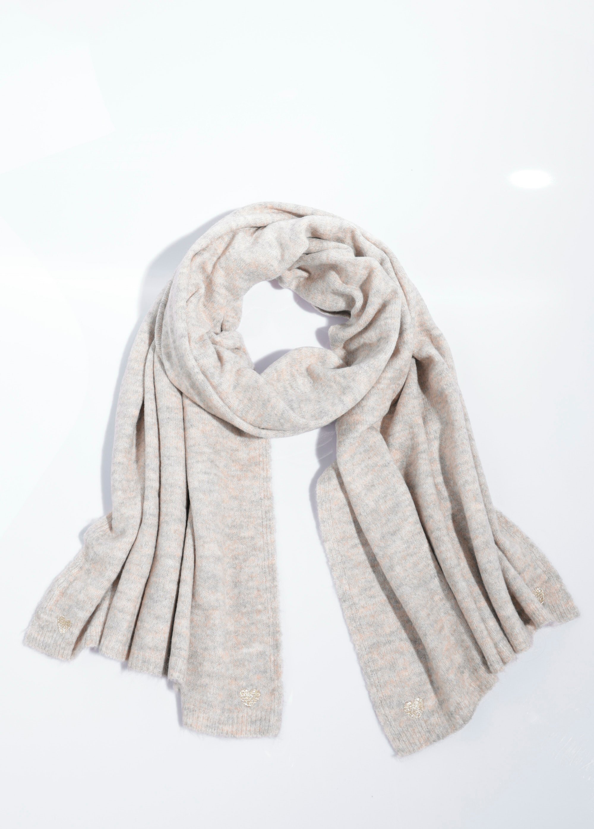 Echarpe fines cotes chaude en laine Femme BEIGE CHINE JUBA0005 FA1