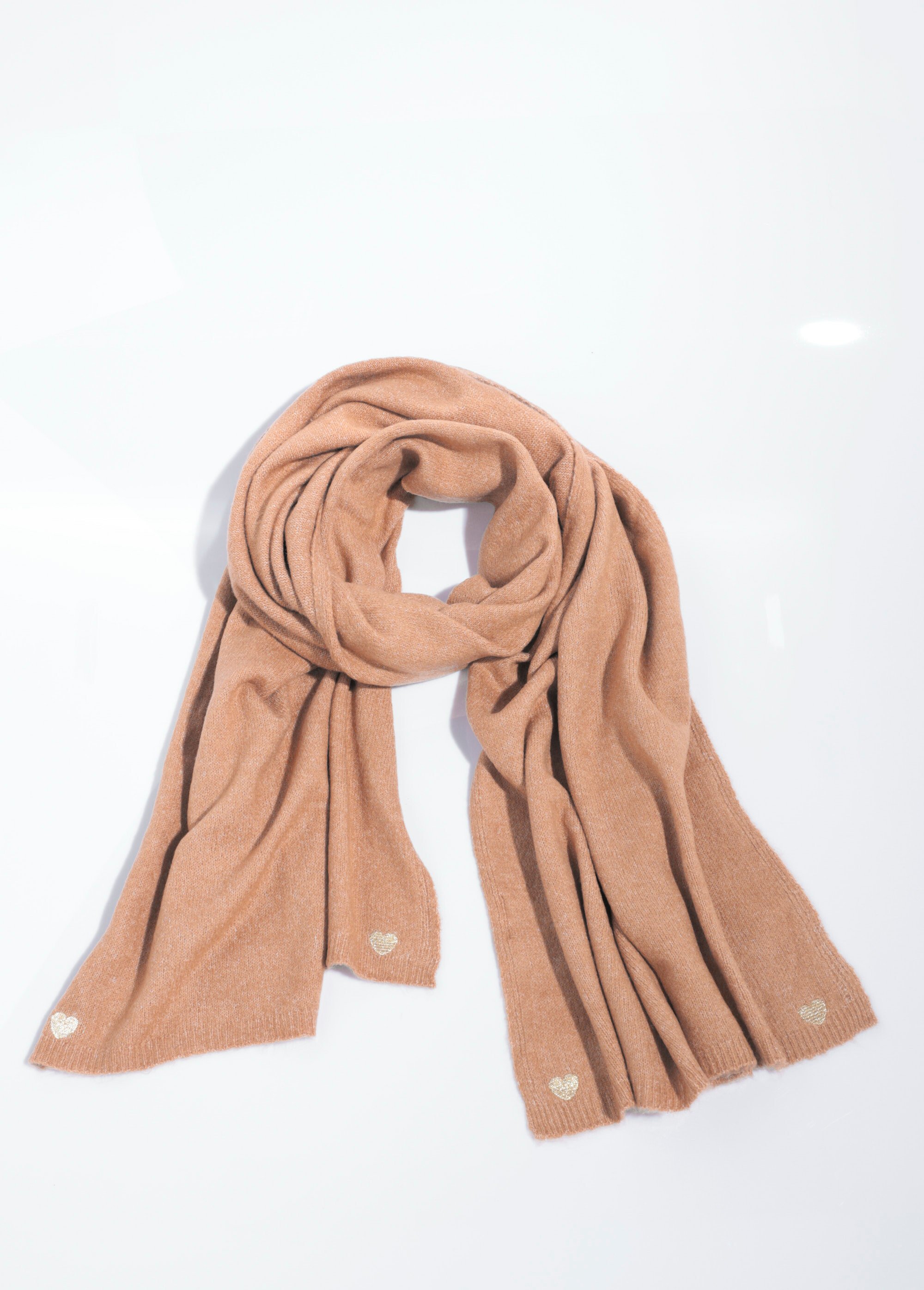 Echarpe fines cotes chaude en laine Femme Beige JUBA0005 FA1