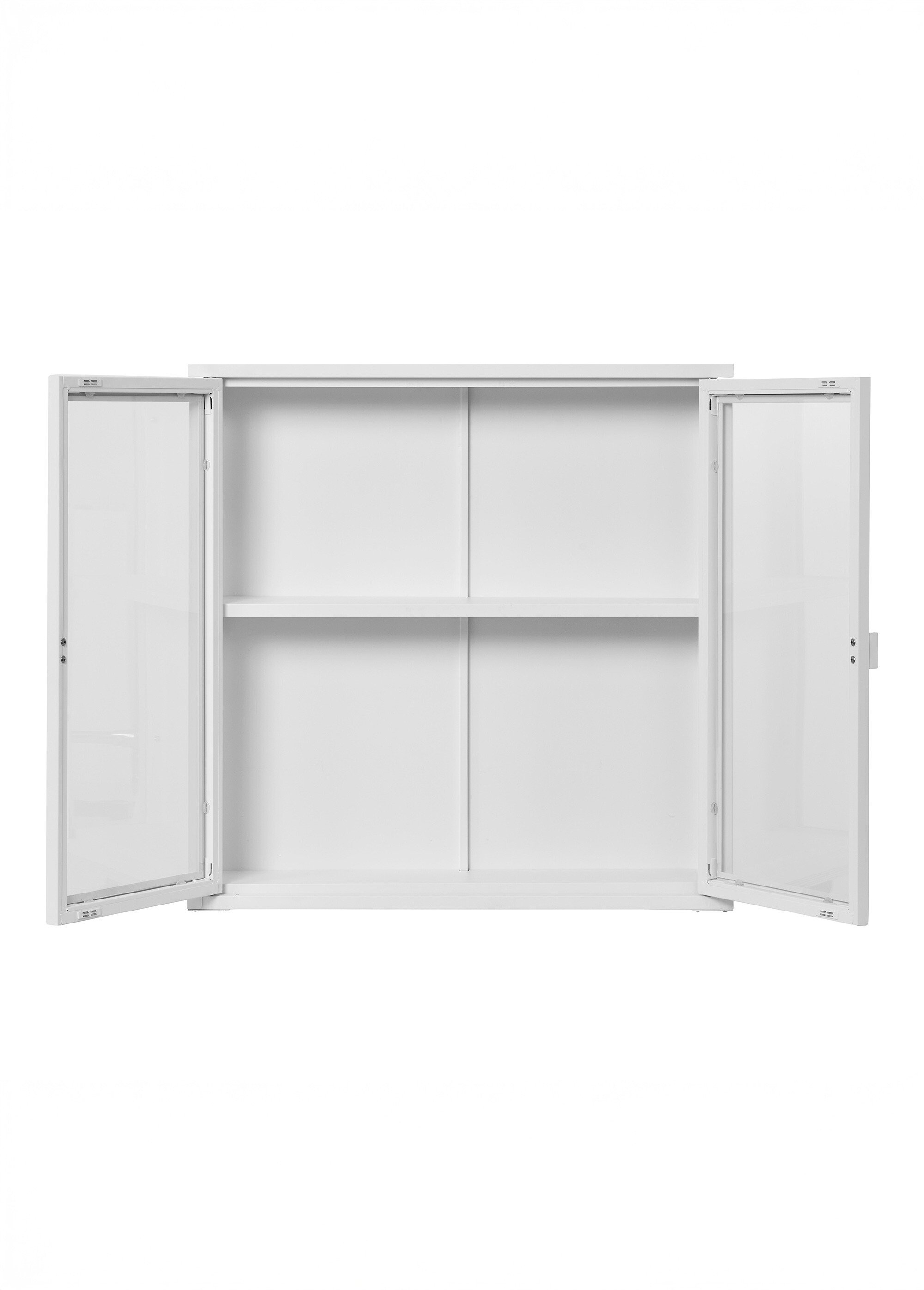 Etagère portes vitrées métal clair à fixer