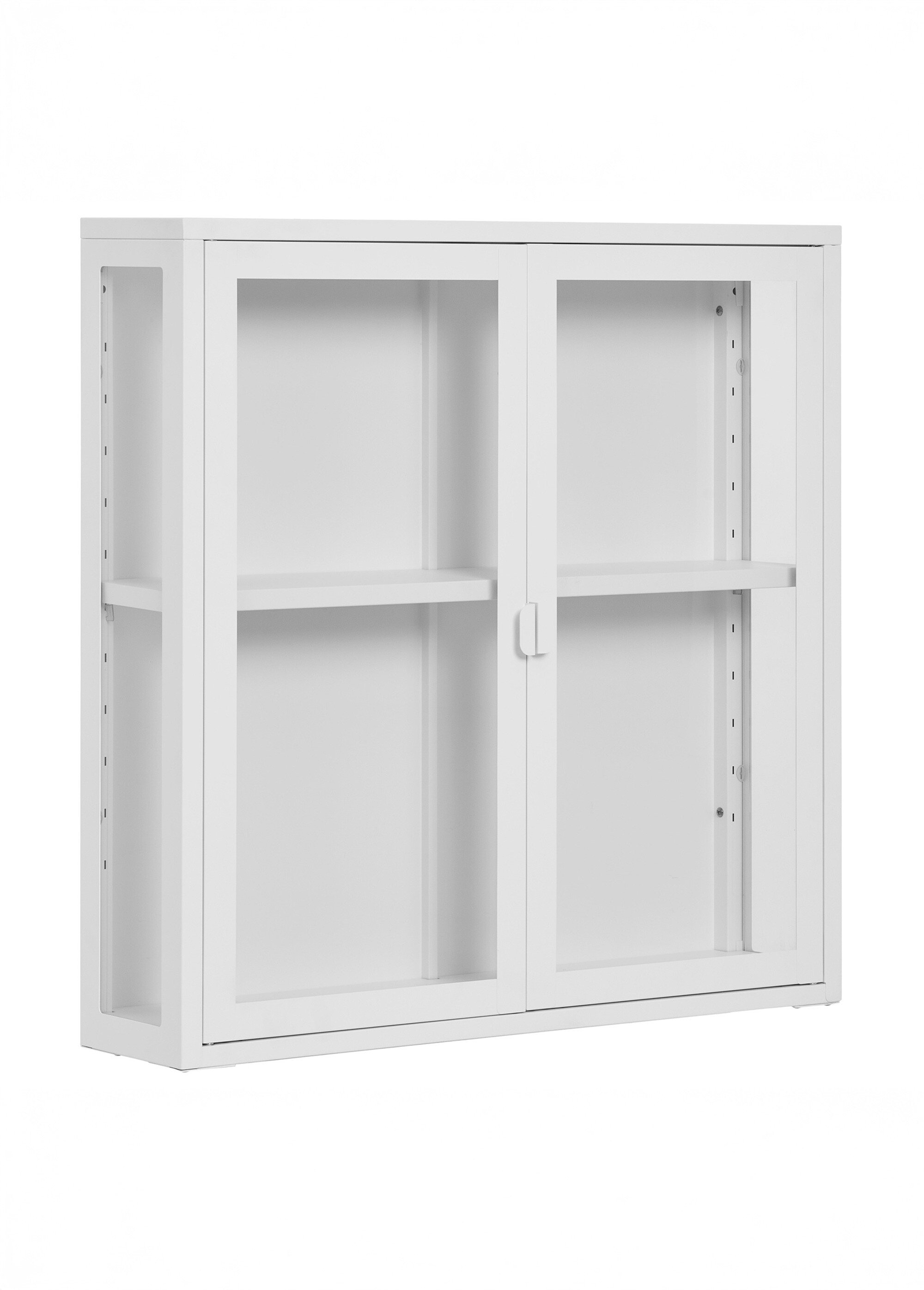 Etagère portes vitrées métal clair à fixer BLANC HN-3003011 DE2