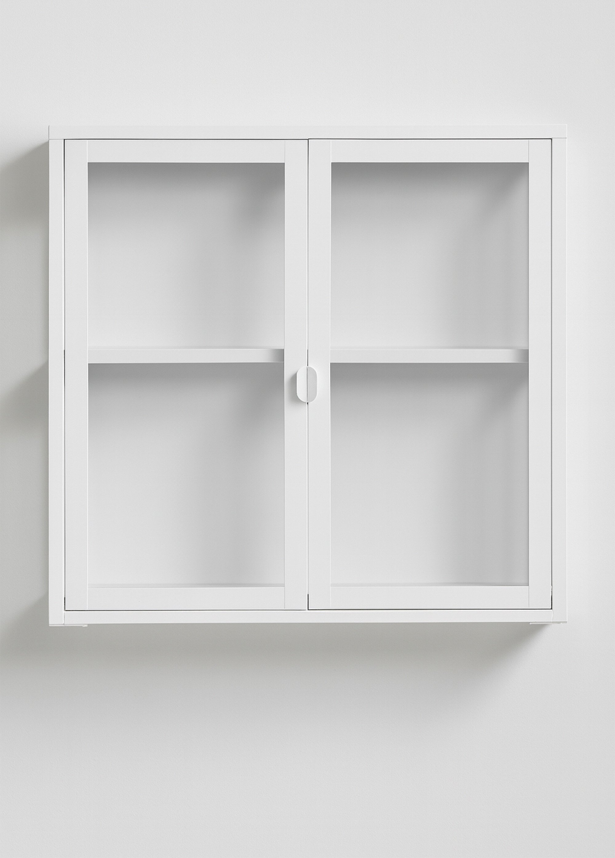 Etagère portes vitrées métal clair à fixer