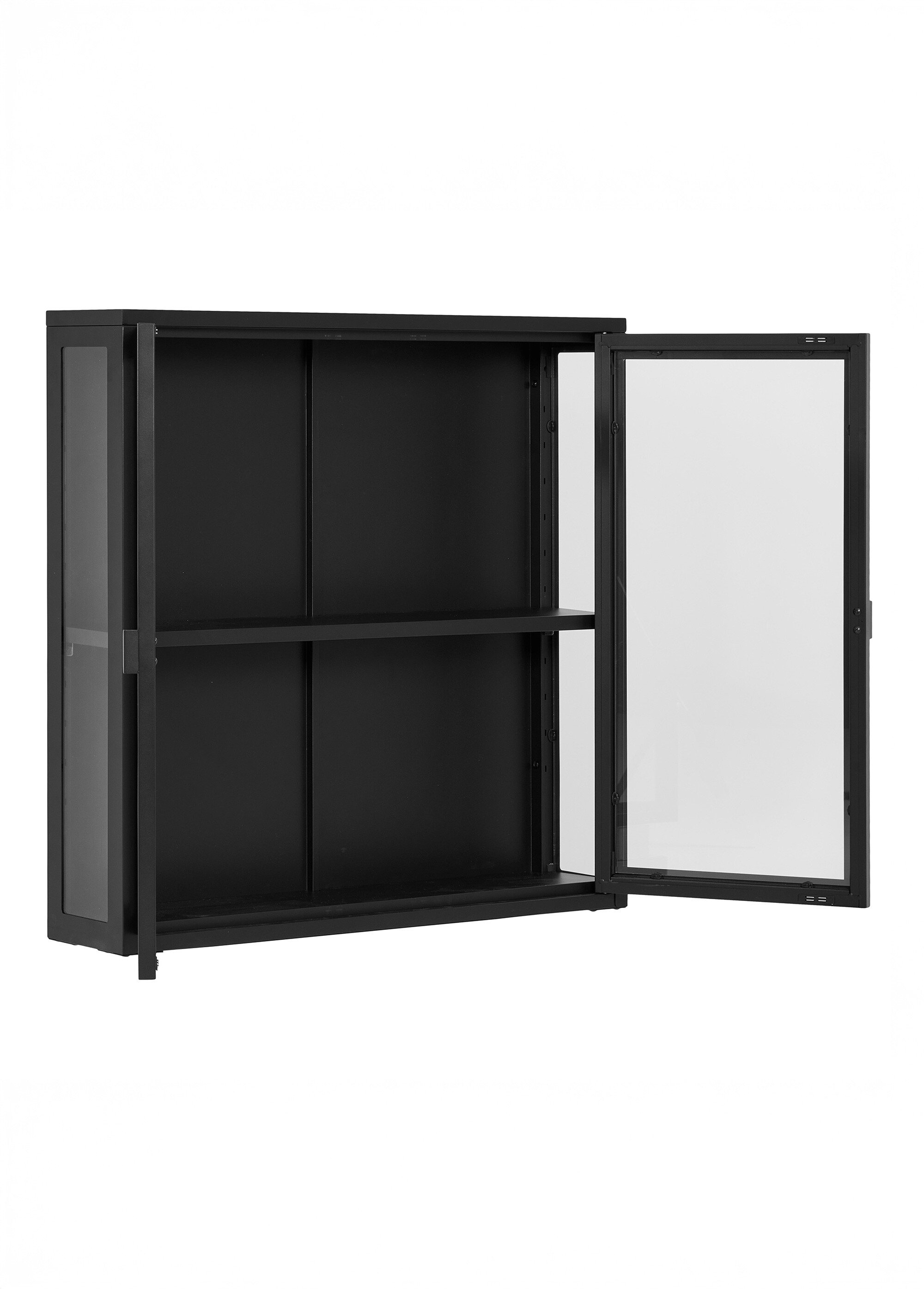 Etagère portes vitrées métal foncé à fixer NOIR HN-3003010 DE2