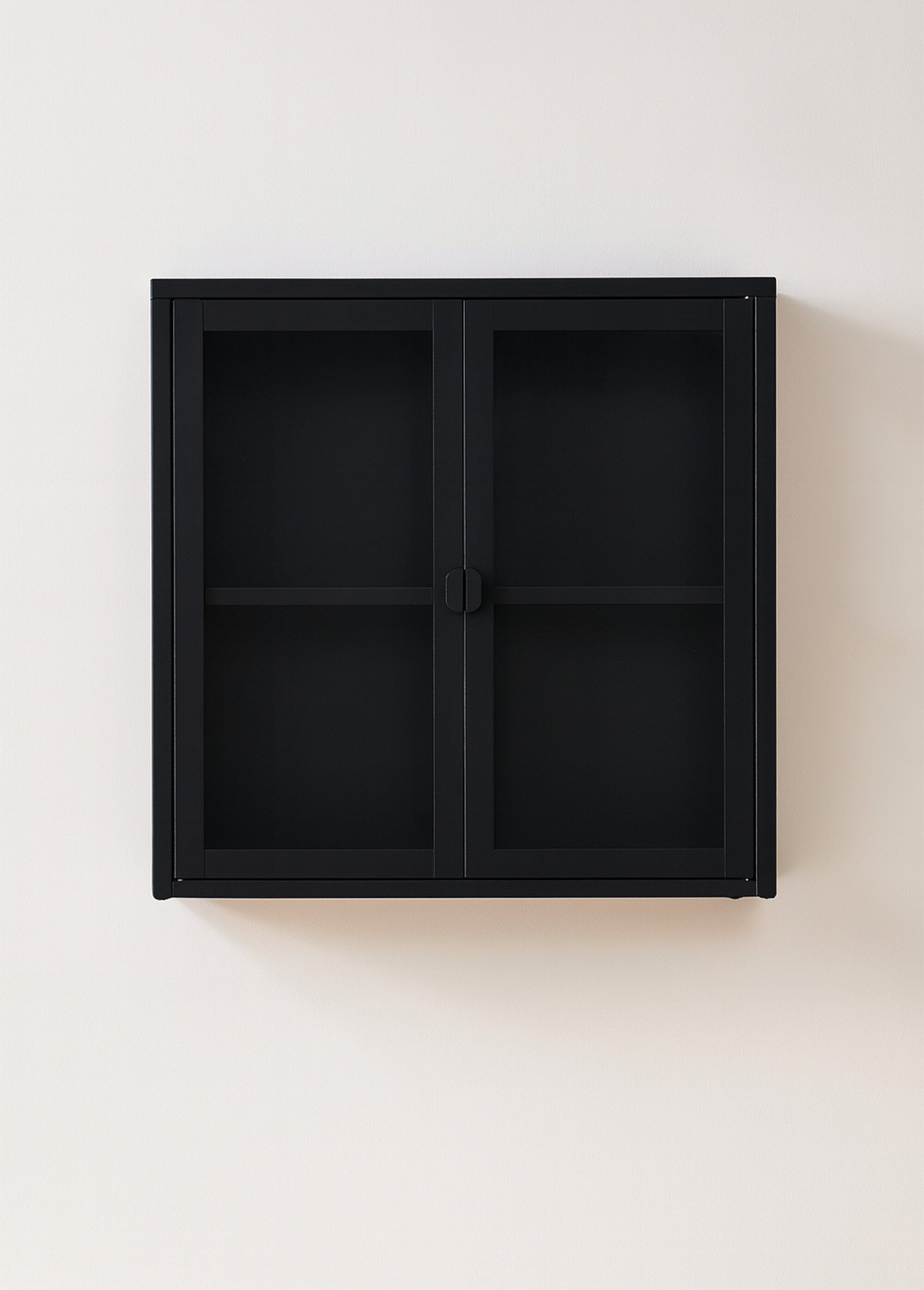 Etagère portes vitrées métal foncé à fixer NOIR HN-3003010 FA1