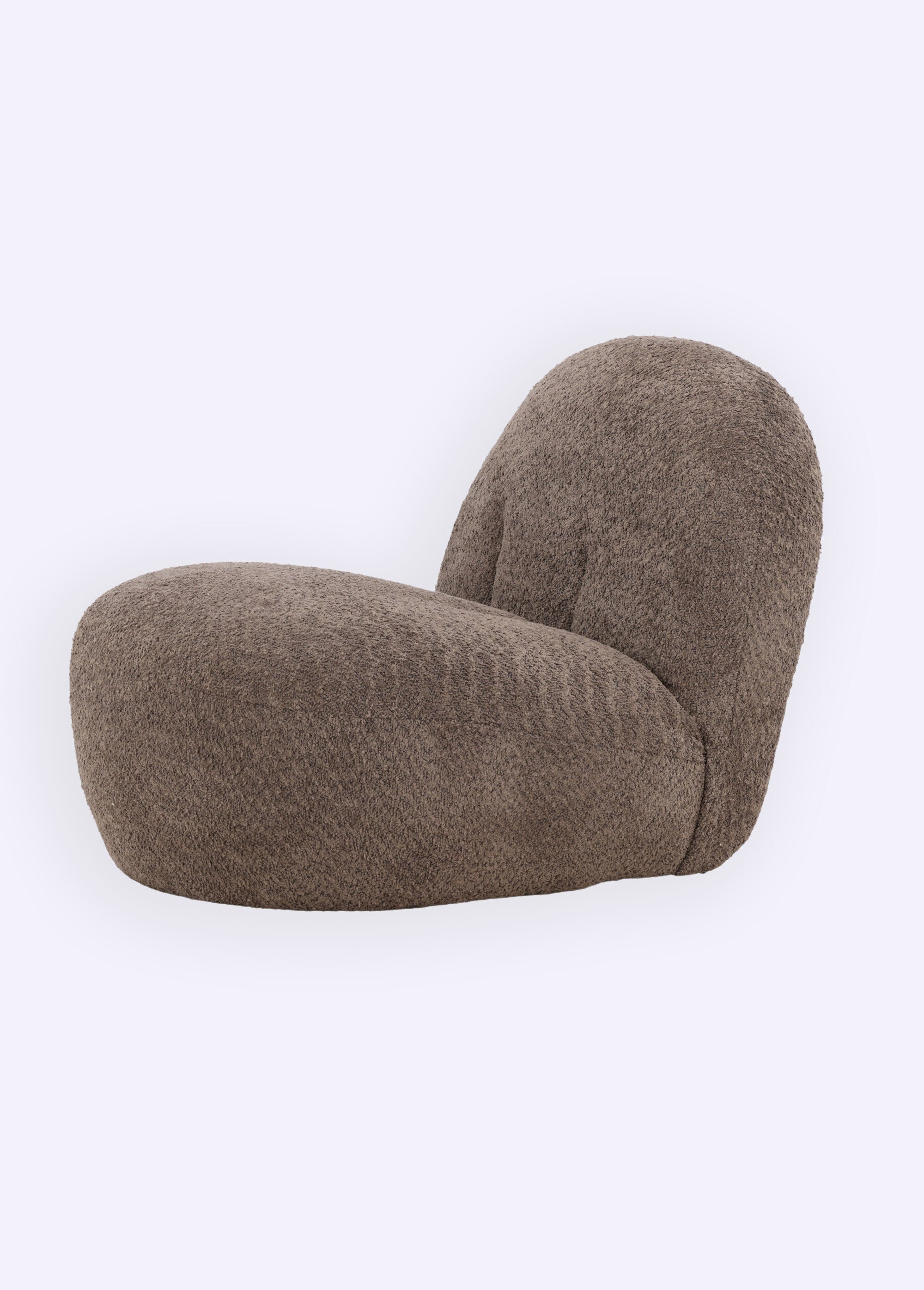 Fauteuil lounge en tissu bouclé MARRON VEN-18048-293 DE1