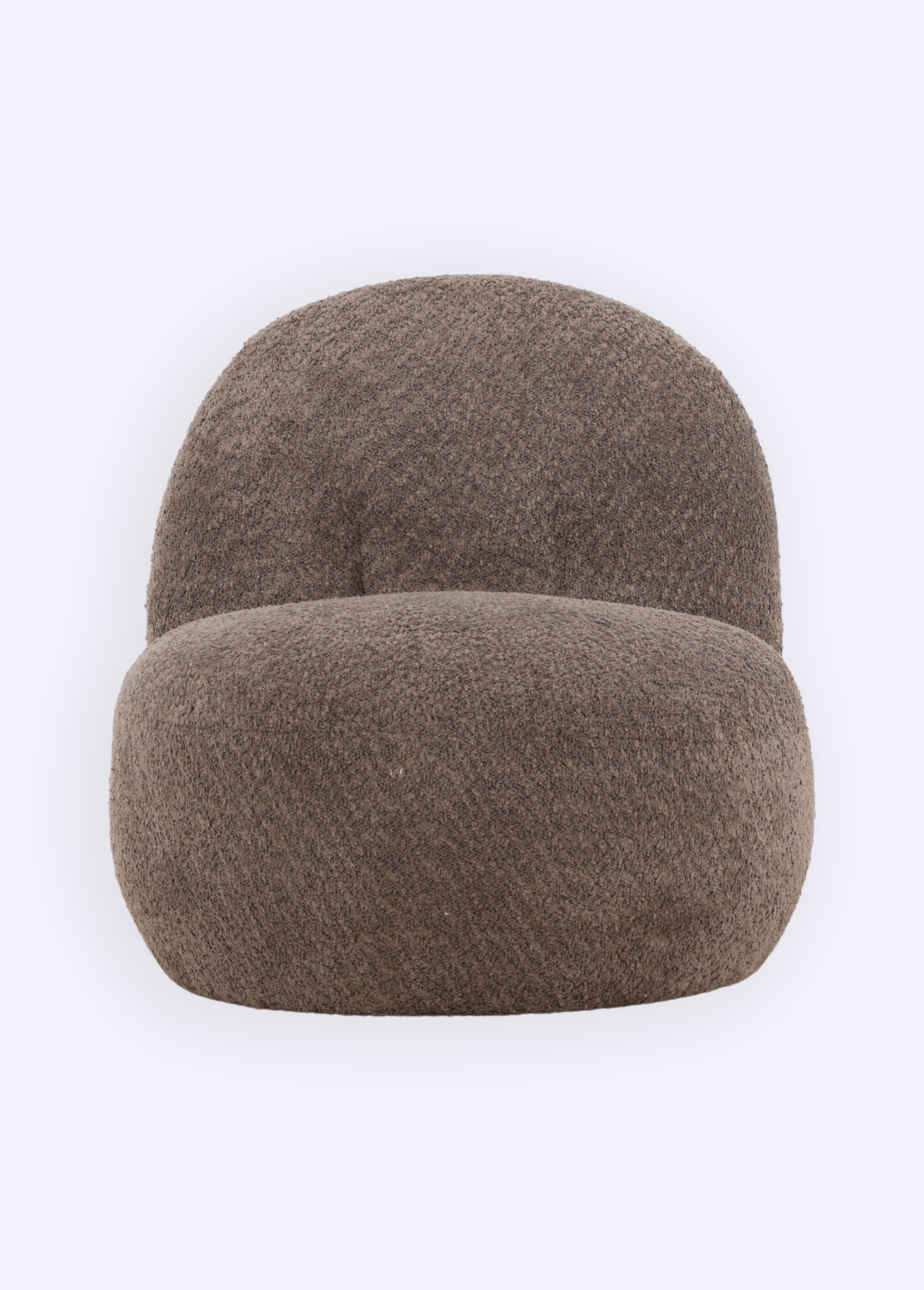 Fauteuil lounge en tissu bouclé MARRON VEN-18048-293 DE2