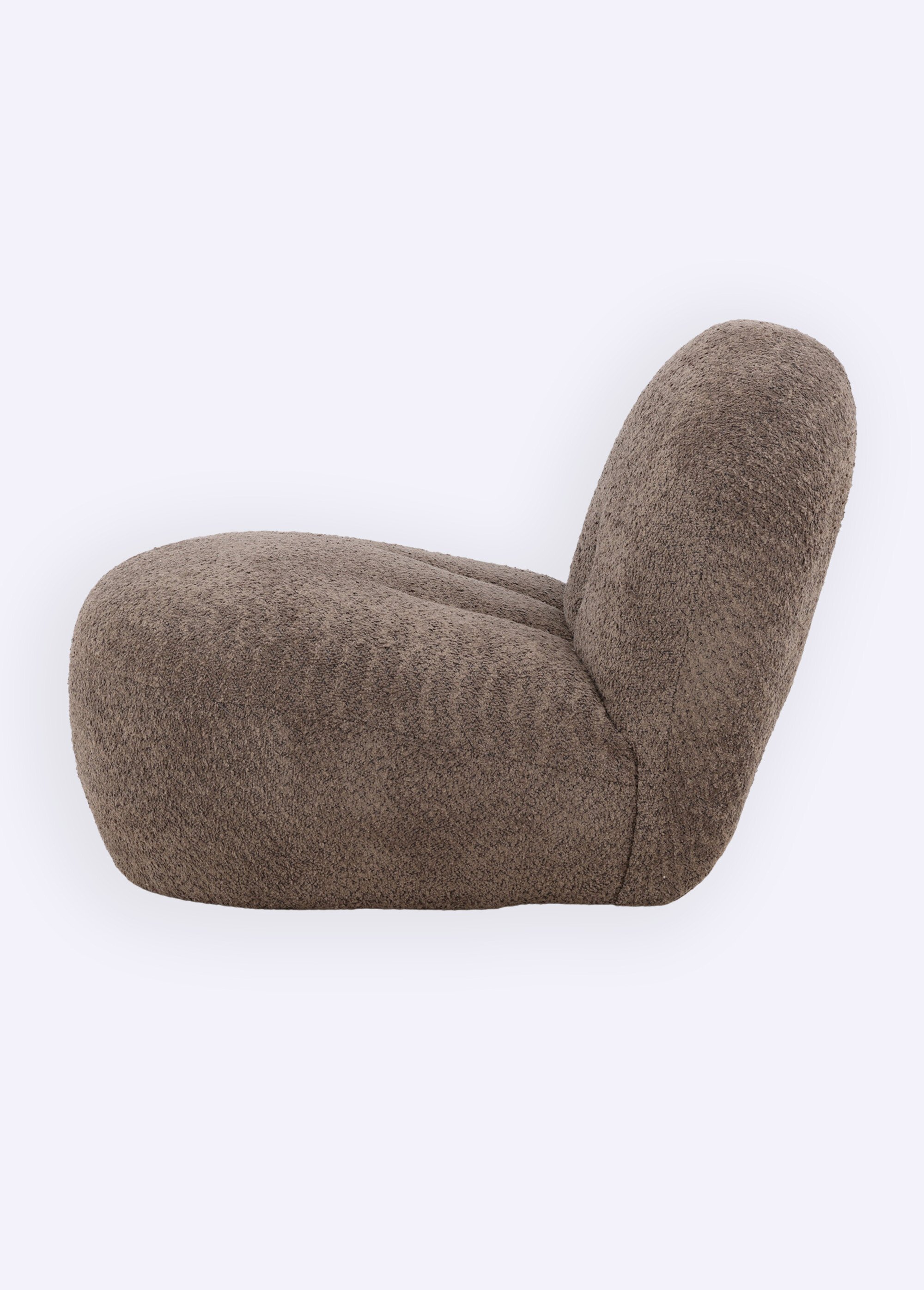 Fauteuil lounge en tissu bouclé MARRON VEN-18048-293 DE3