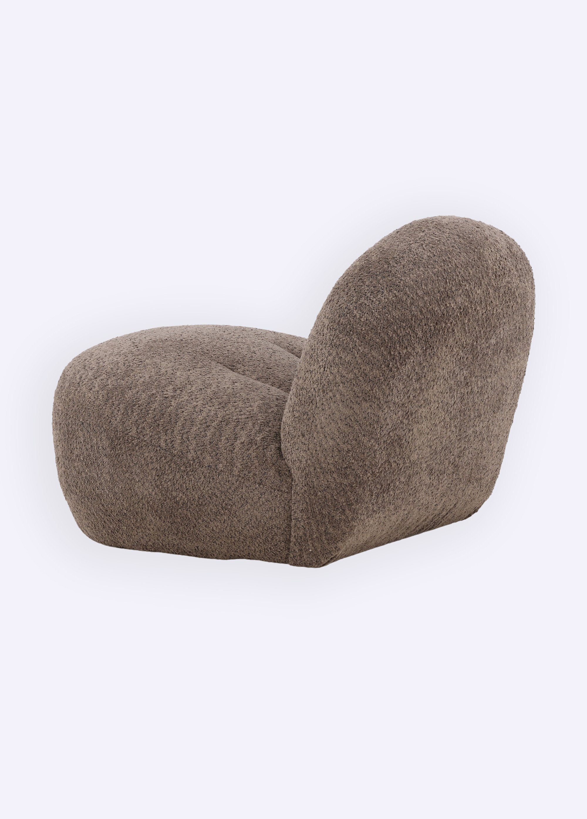 Fauteuil lounge en tissu bouclé MARRON VEN-18048-293 DE4