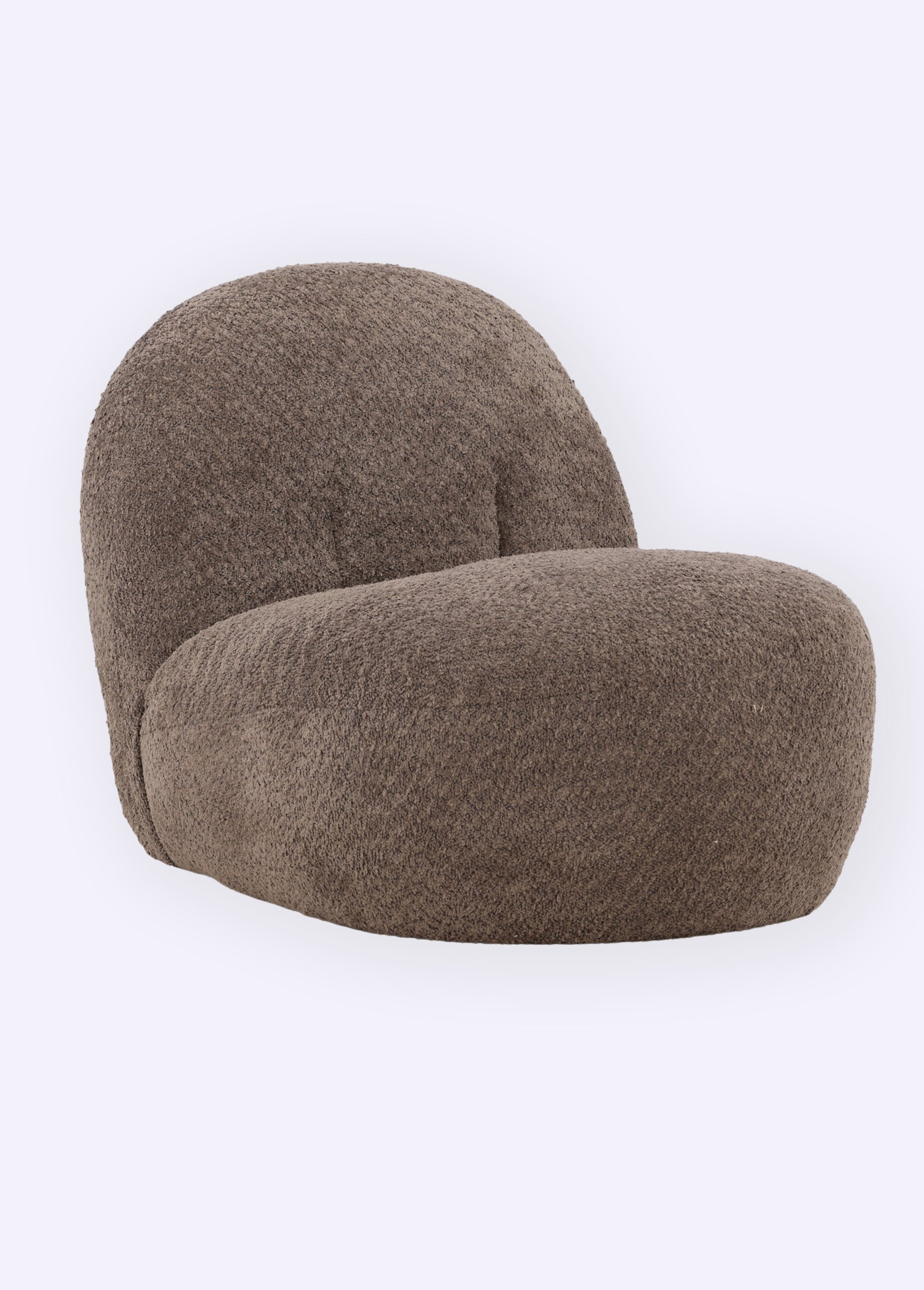 Fauteuil lounge en tissu bouclé MARRON VEN-18048-293 FA1