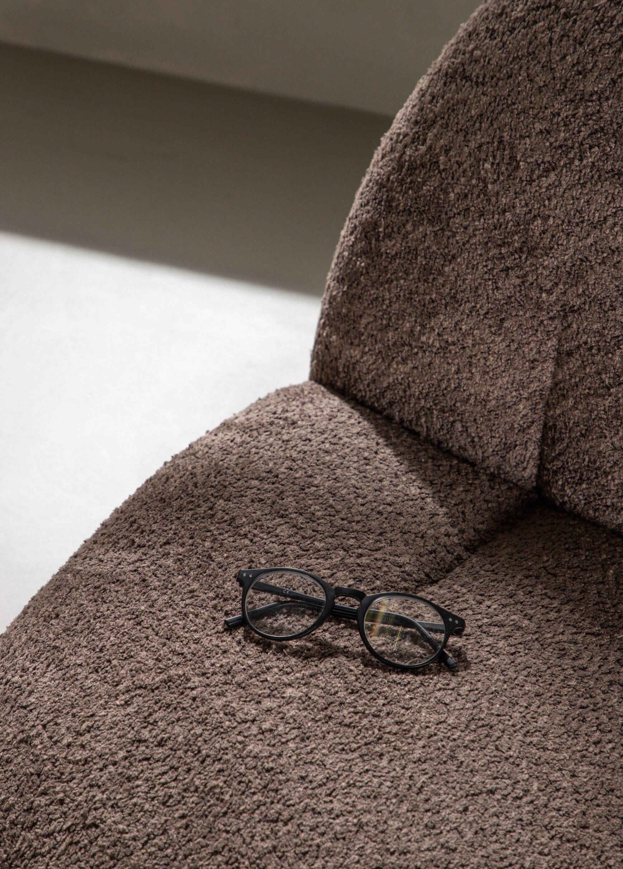Fauteuil lounge en tissu bouclé MARRON VEN-18048-293 SF3